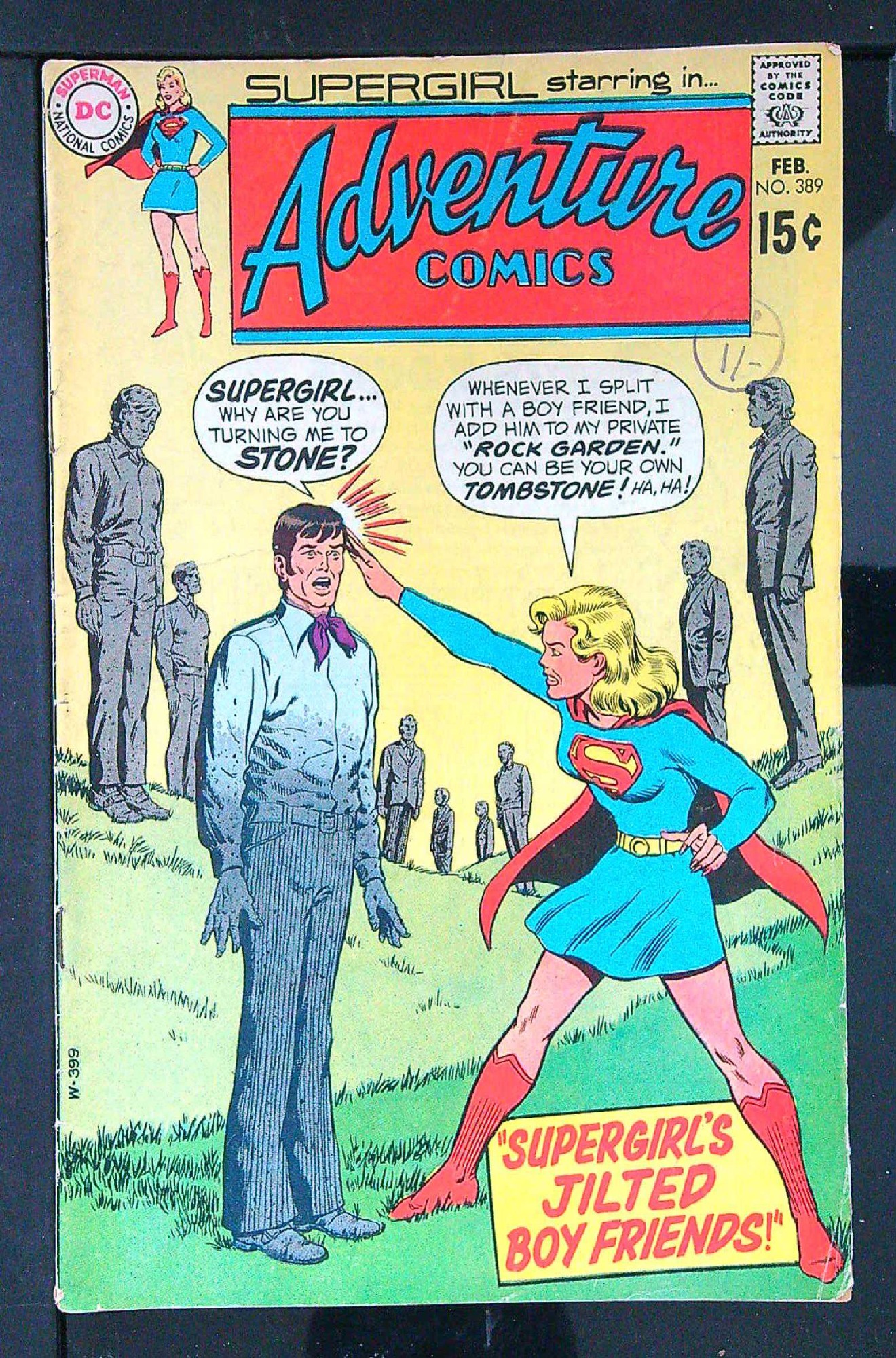 ACTUAL SCAN OF COMIC!<br>Distribution Stamp on Cover - See Scan Cover of Adventure Comics (Vol 1) #389. One of 250,000 Vintage American Comics on sale from Krypton!