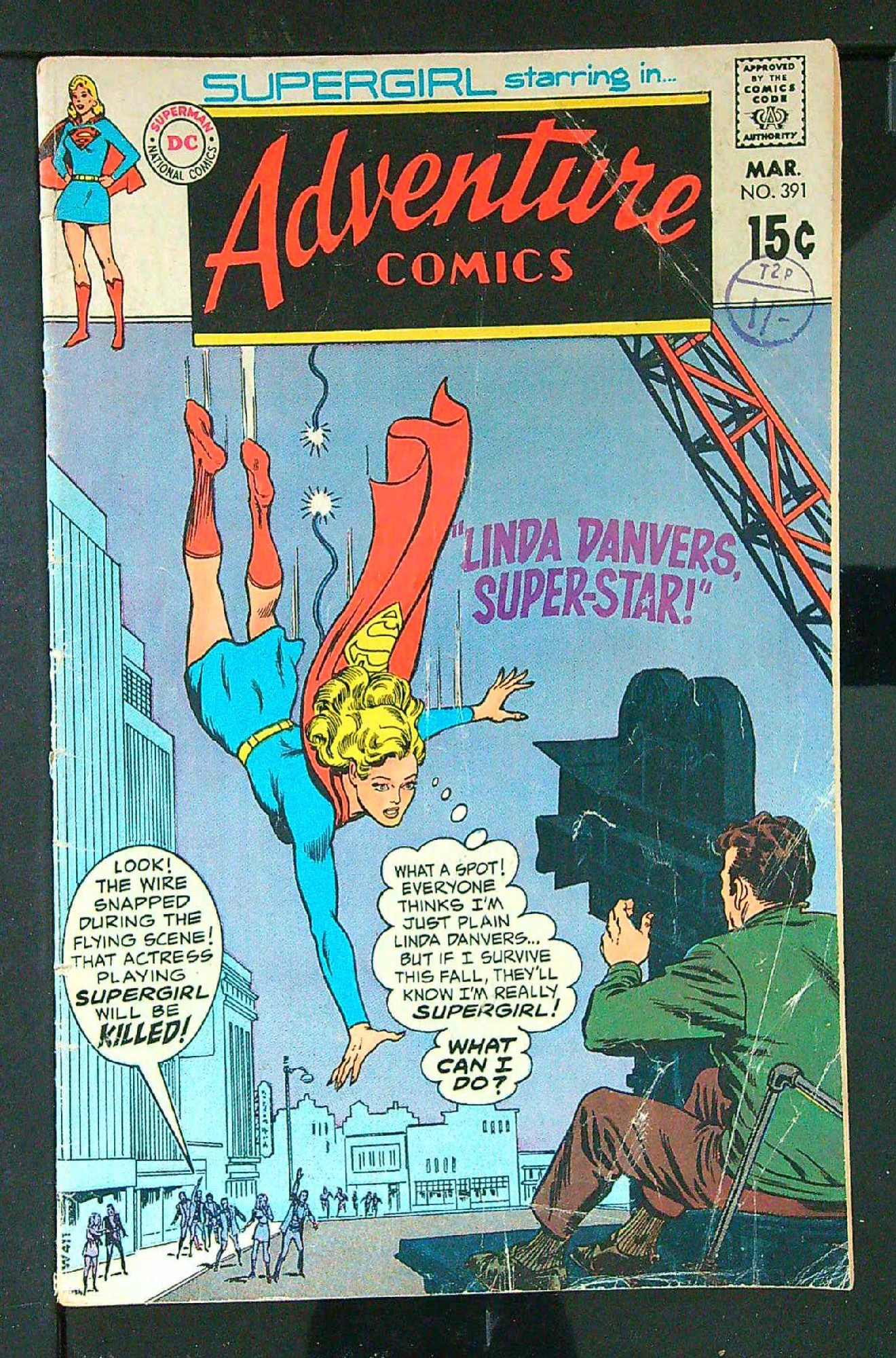 ACTUAL SCAN OF COMIC!<br>Distribution Stamp on Cover - See Scan Cover of Adventure Comics (Vol 1) #391. One of 250,000 Vintage American Comics on sale from Krypton!