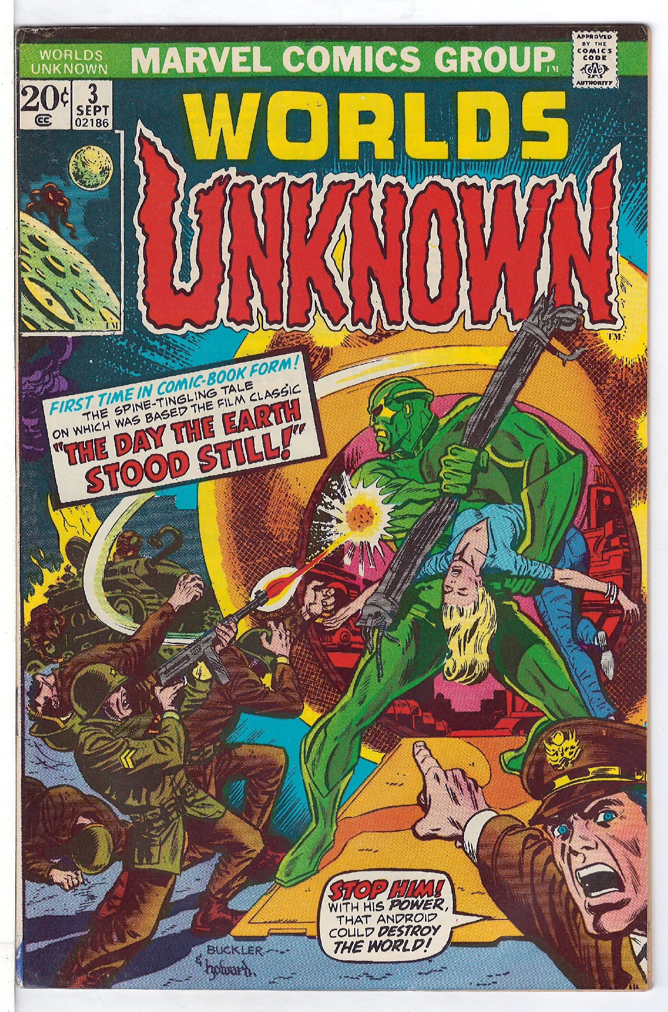Cover of Worlds Unknown #3. One of 250,000 Vintage American Comics on sale from Krypton!