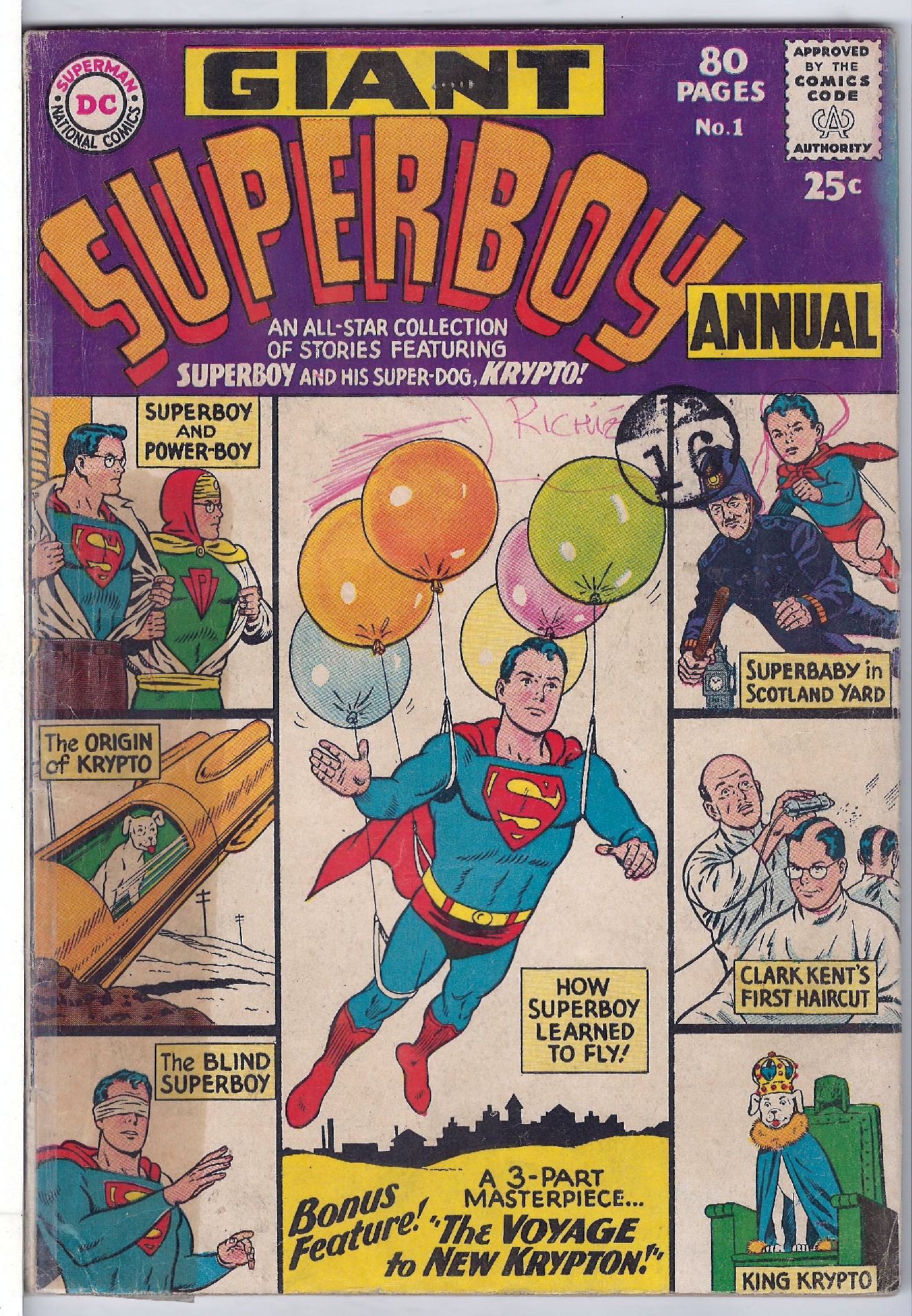 Cover of Superboy Annual (1964 One Shot) #1. One of 250,000 Vintage American Comics on sale from Krypton!