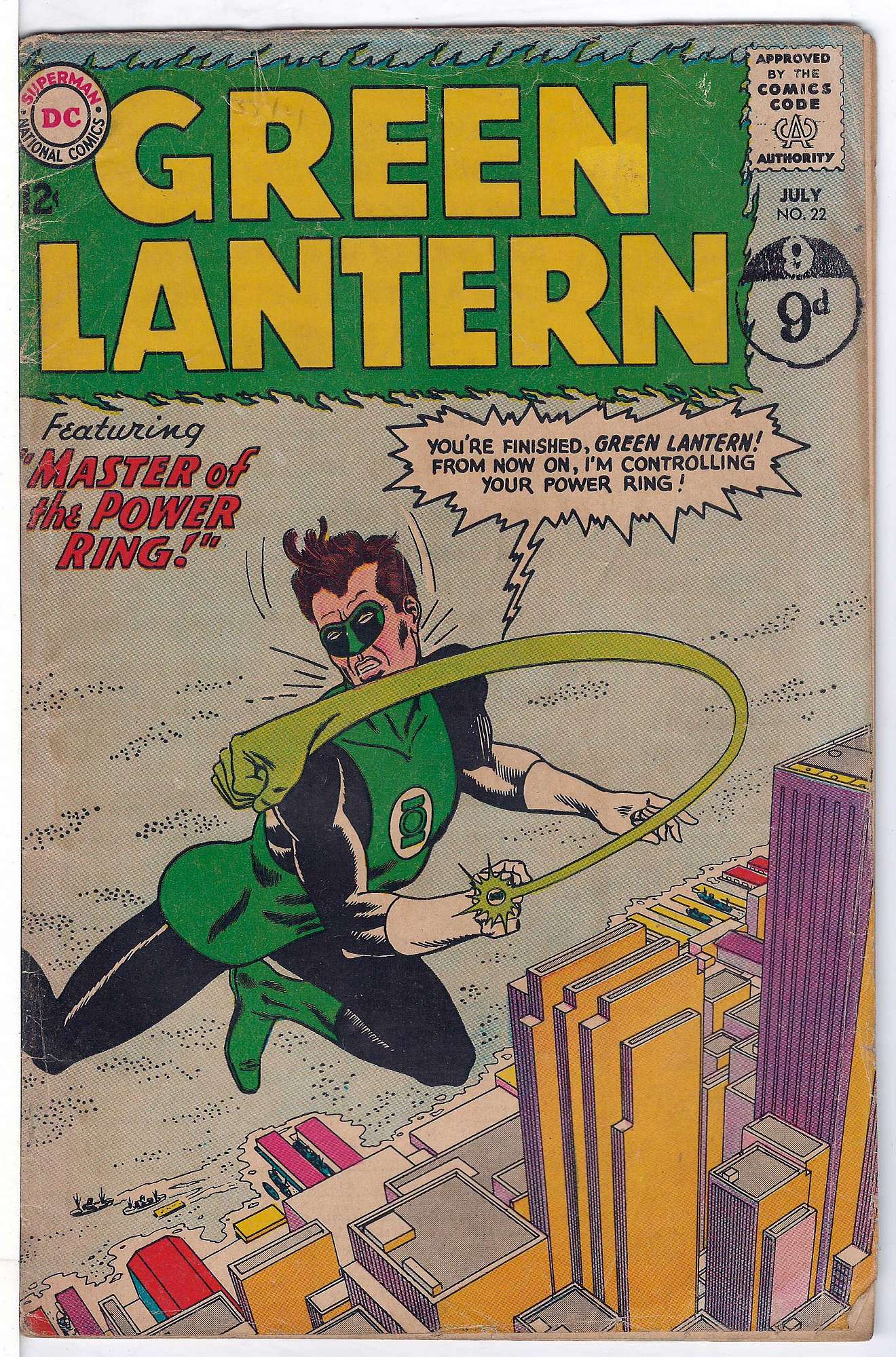 Cover of Green Lantern (Vol 2) #22. One of 250,000 Vintage American Comics on sale from Krypton!