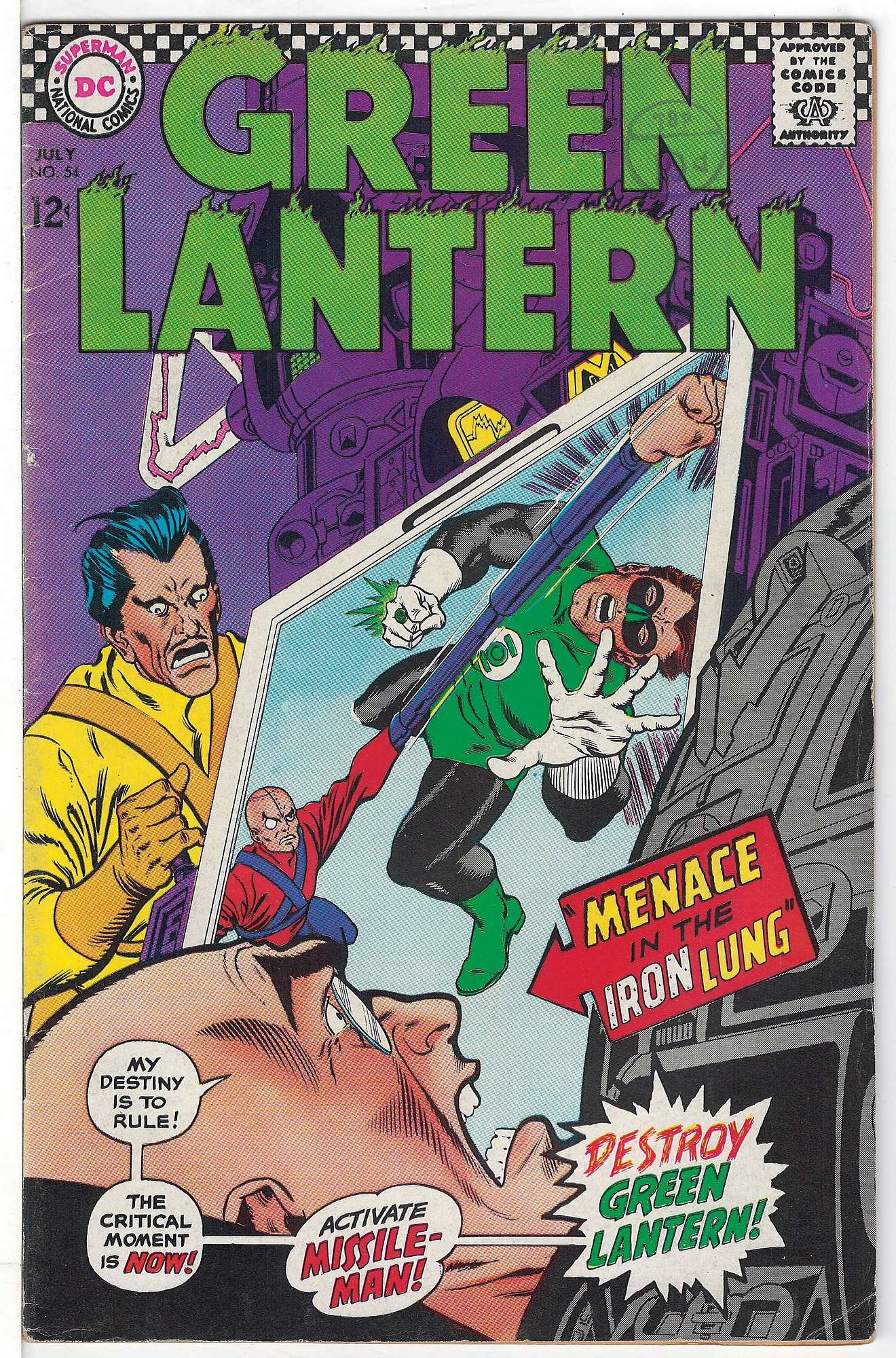Cover of Green Lantern (Vol 2) #54. One of 250,000 Vintage American Comics on sale from Krypton!