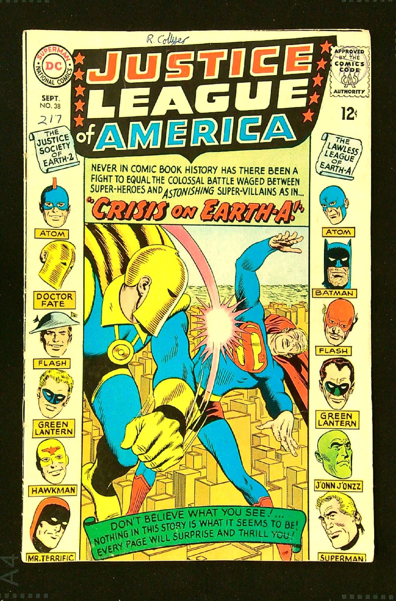 Cover of Justice League of America (Vol 1) #38. One of 250,000 Vintage American Comics on sale from Krypton!