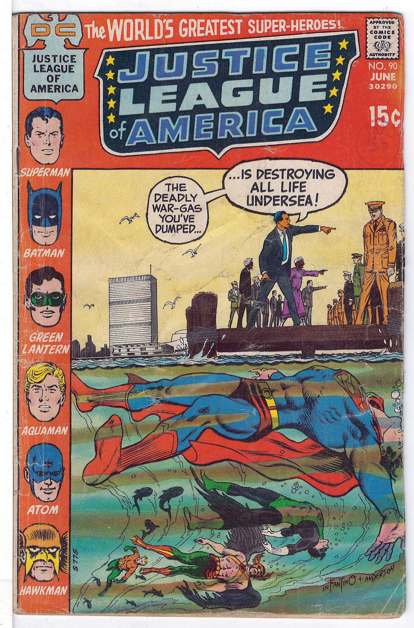 Cover of Justice League of America (Vol 1) #90. One of 250,000 Vintage American Comics on sale from Krypton!