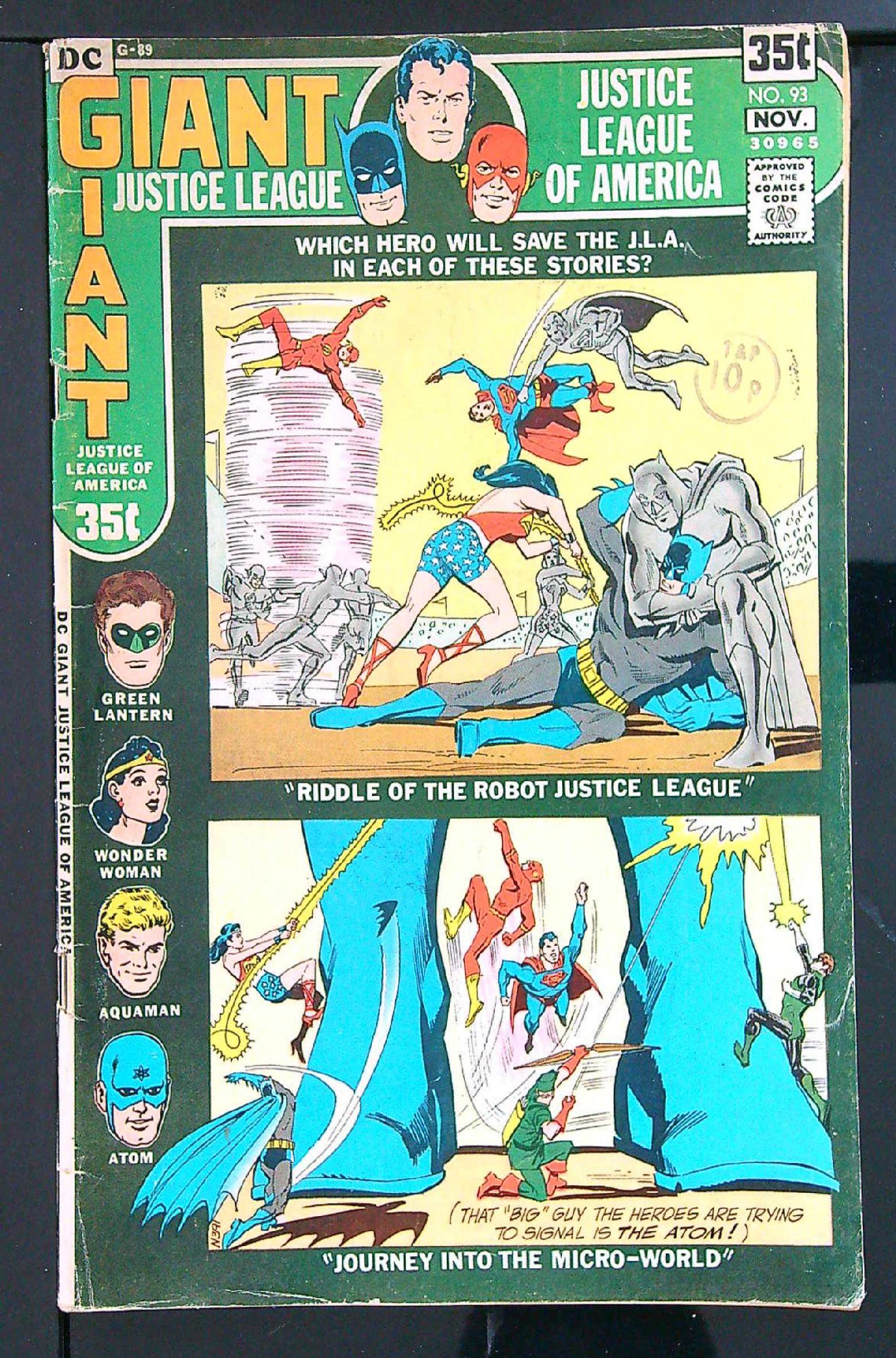 Cover of Justice League of America (Vol 1) #93. One of 250,000 Vintage American Comics on sale from Krypton!