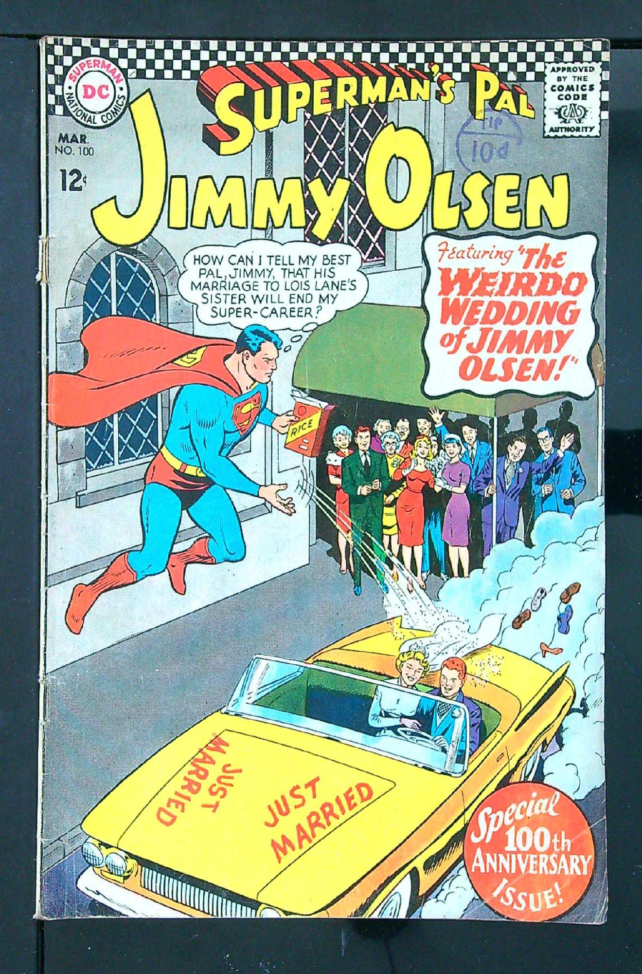 Cover of Jimmy Olsen (Vol 1) Supermans Pal #100. One of 250,000 Vintage American Comics on sale from Krypton!