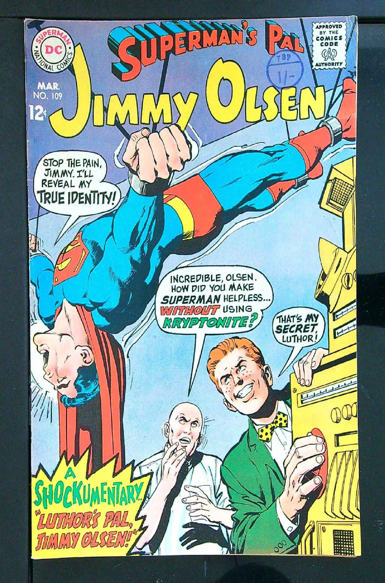 Cover of Jimmy Olsen (Vol 1) Supermans Pal #109. One of 250,000 Vintage American Comics on sale from Krypton!