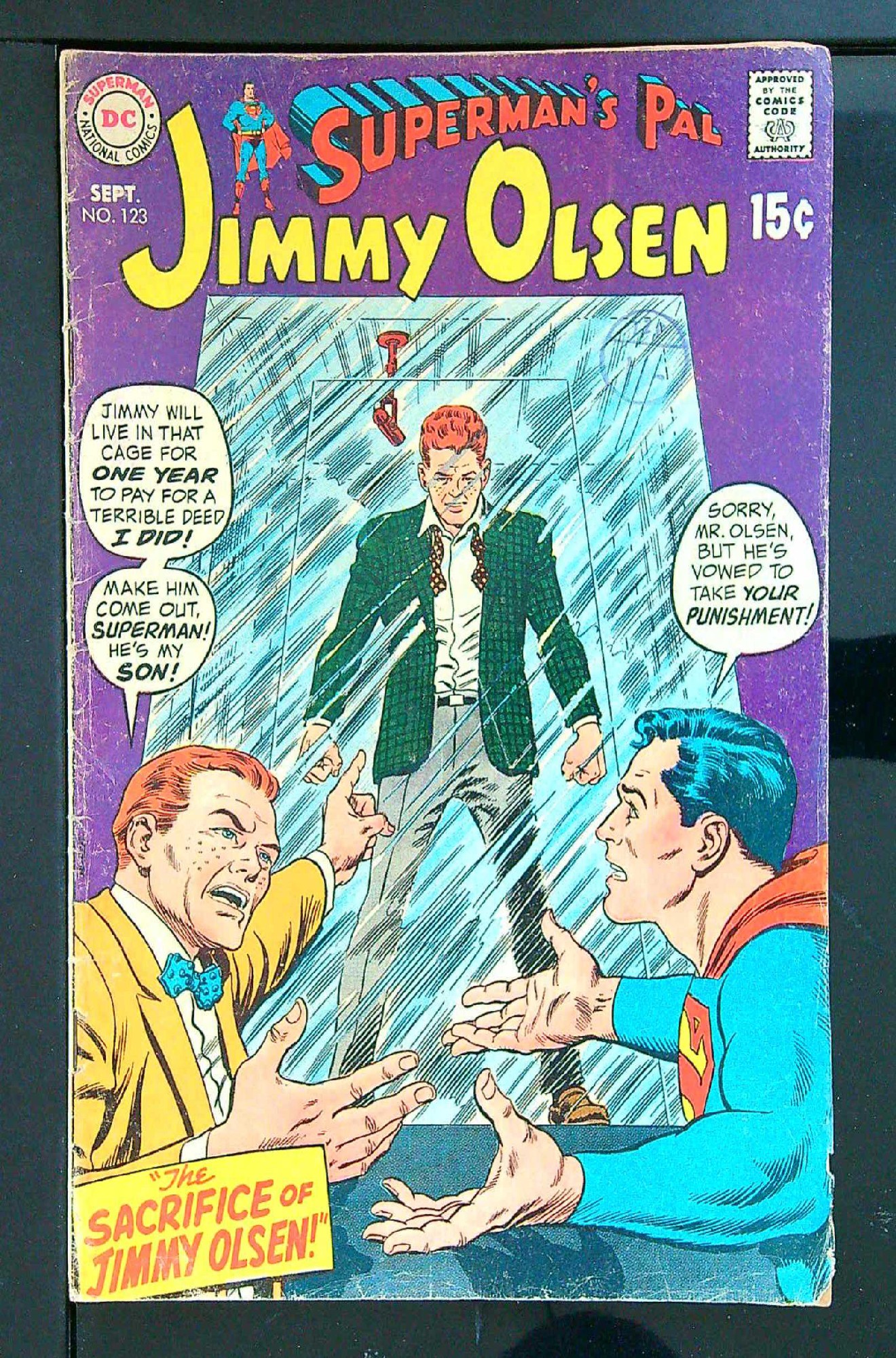 Cover of Jimmy Olsen (Vol 1) Supermans Pal #123. One of 250,000 Vintage American Comics on sale from Krypton!