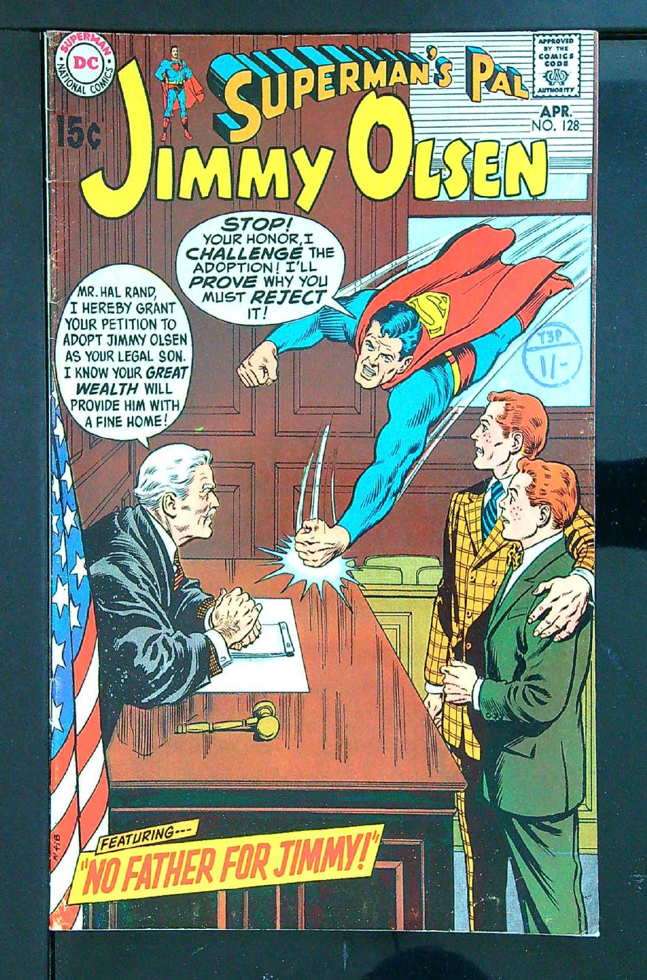 Cover of Jimmy Olsen (Vol 1) Supermans Pal #128. One of 250,000 Vintage American Comics on sale from Krypton!