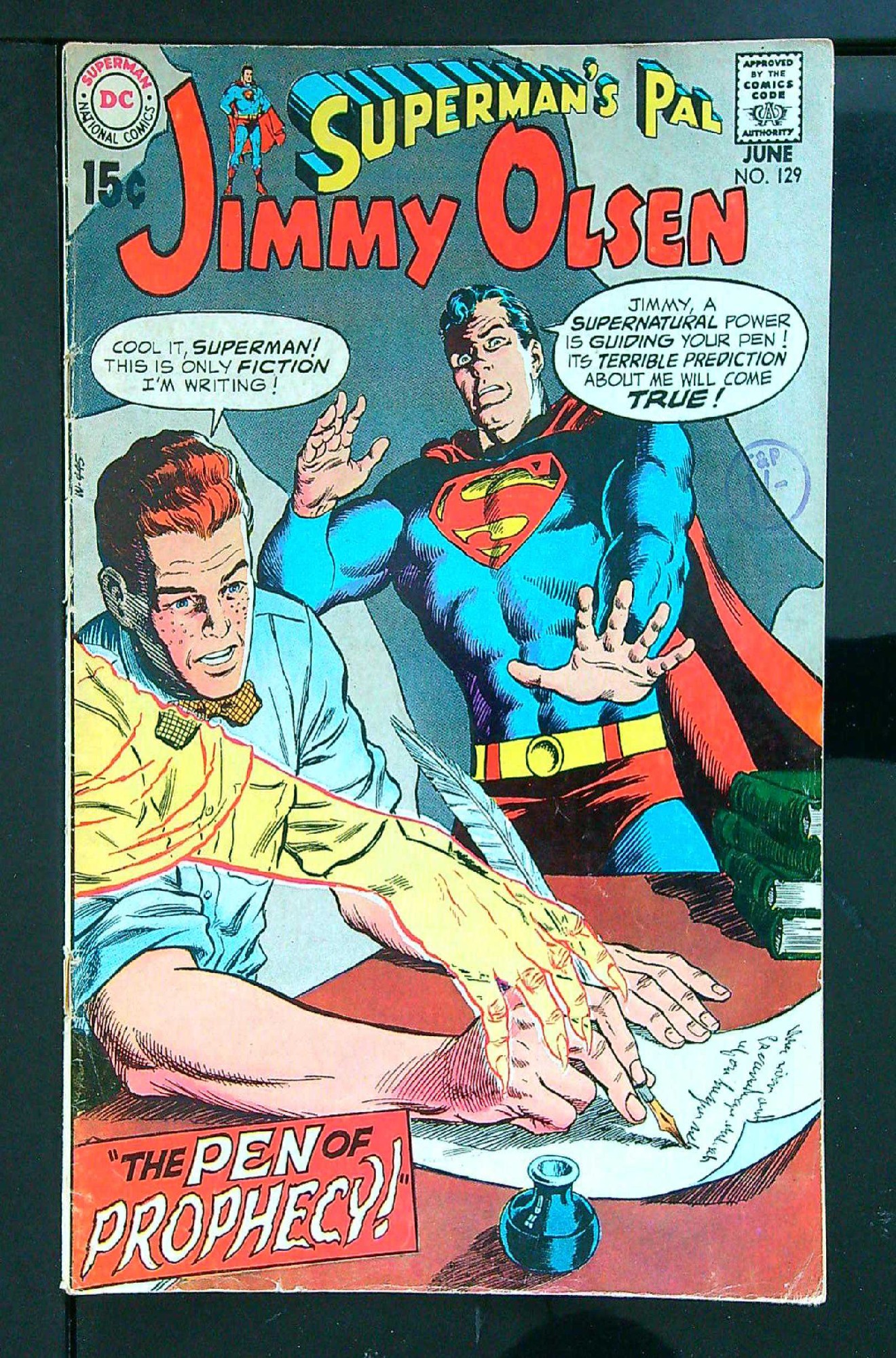 Cover of Jimmy Olsen (Vol 1) Supermans Pal #129. One of 250,000 Vintage American Comics on sale from Krypton!