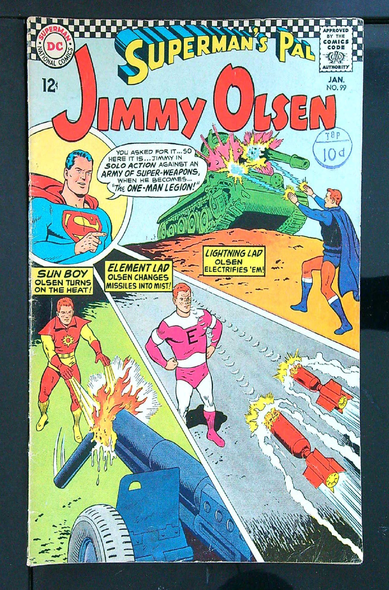 Cover of Jimmy Olsen (Vol 1) Supermans Pal #99. One of 250,000 Vintage American Comics on sale from Krypton!