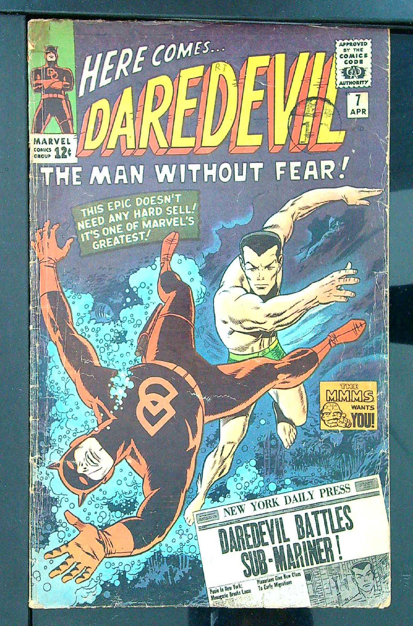 Cover of Daredevil (Vol 1) #7. One of 250,000 Vintage American Comics on sale from Krypton!