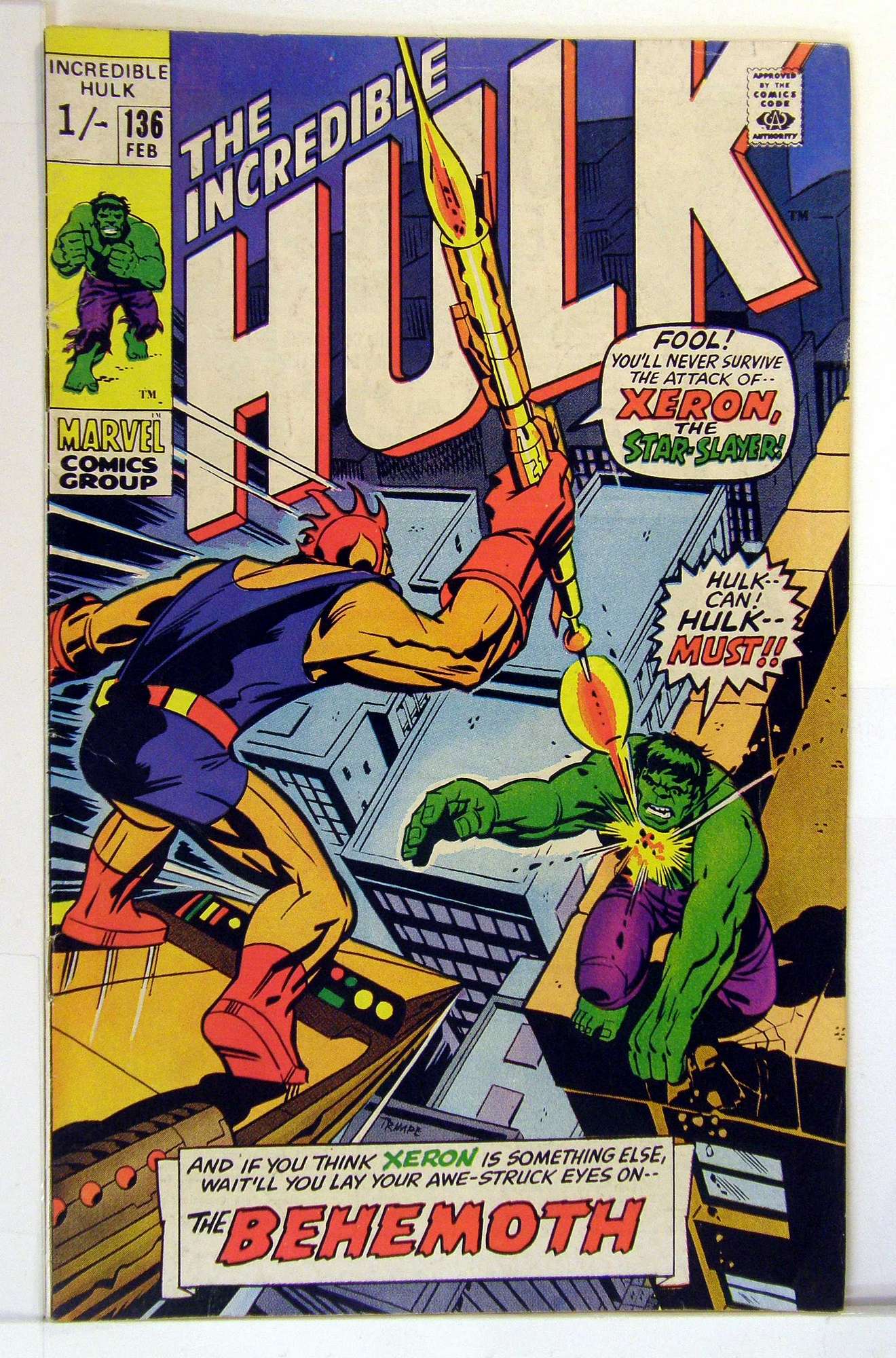 Cover of Incredible Hulk (Vol 2) #136. One of 250,000 Vintage American Comics on sale from Krypton!