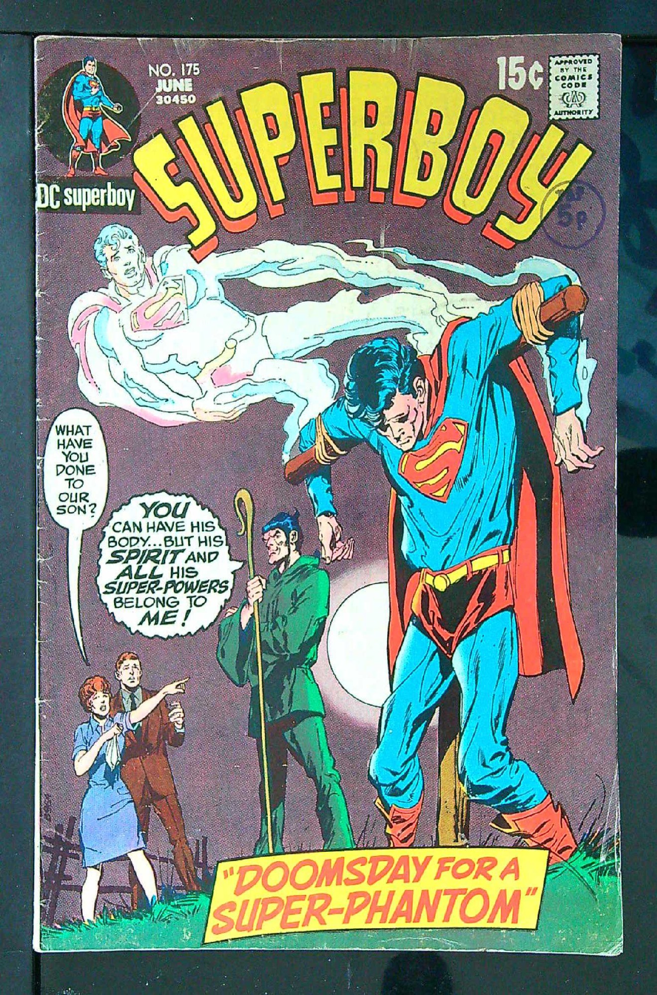 ACTUAL SCAN OF COMIC!<br>Distribution Stamp on Cover - See Scan Cover of Superboy (Vol 1) #175. One of 250,000 Vintage American Comics on sale from Krypton!