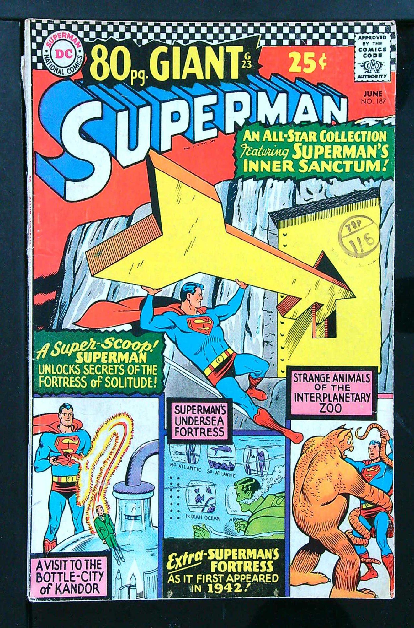 Cover of Superman (Vol 1) #187. One of 250,000 Vintage American Comics on sale from Krypton!