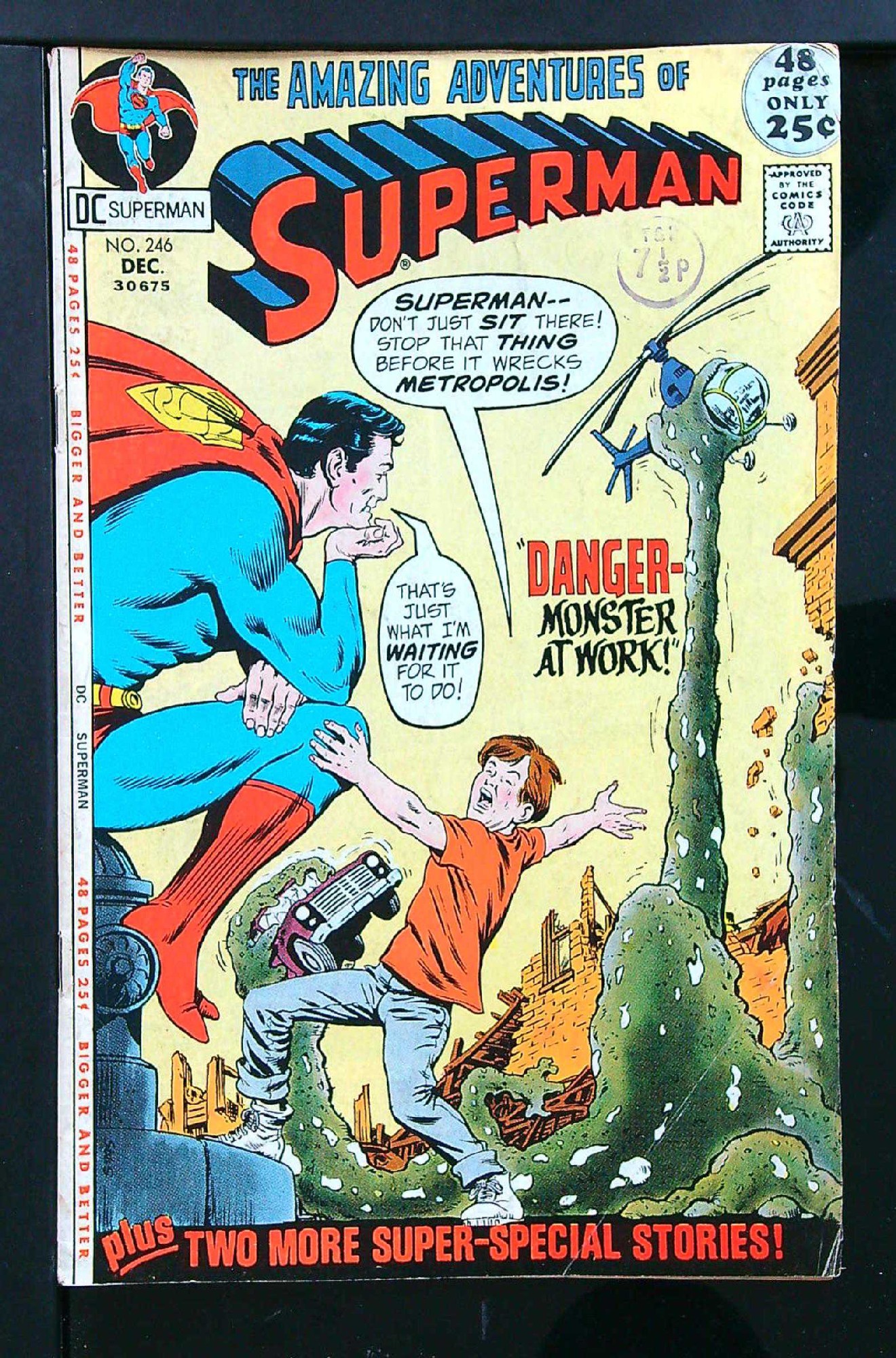 ACTUAL SCAN OF COMIC!<br>Distribution Stamp on Cover - See Scan Cover of Superman (Vol 1) #246. One of 250,000 Vintage American Comics on sale from Krypton!
