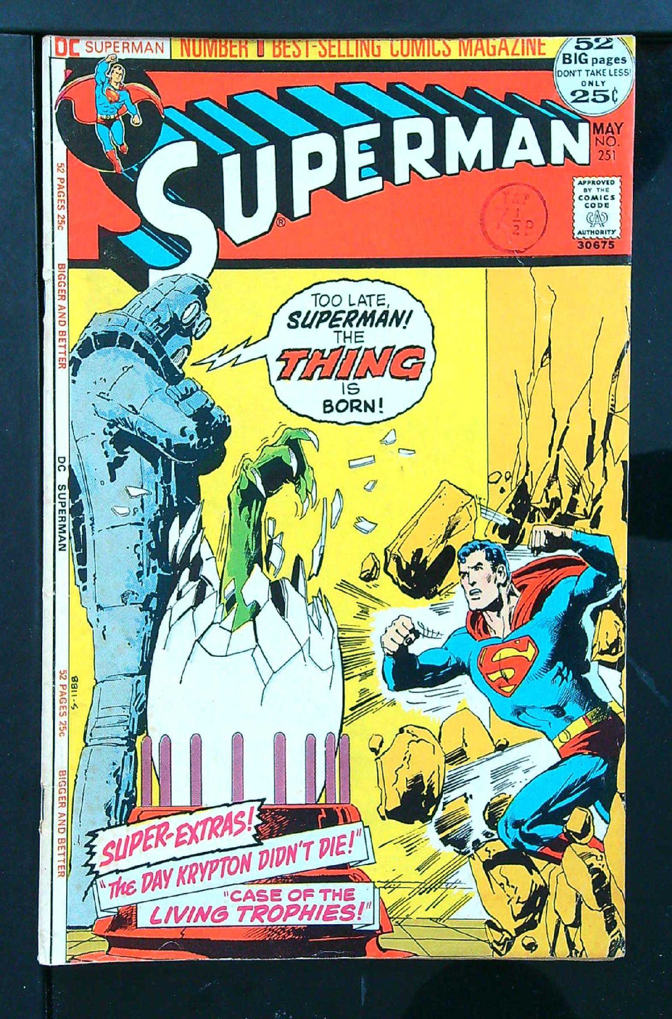 ACTUAL SCAN OF COMIC!<br>Distribution Stamp on Cover - See Scan Cover of Superman (Vol 1) #251. One of 250,000 Vintage American Comics on sale from Krypton!