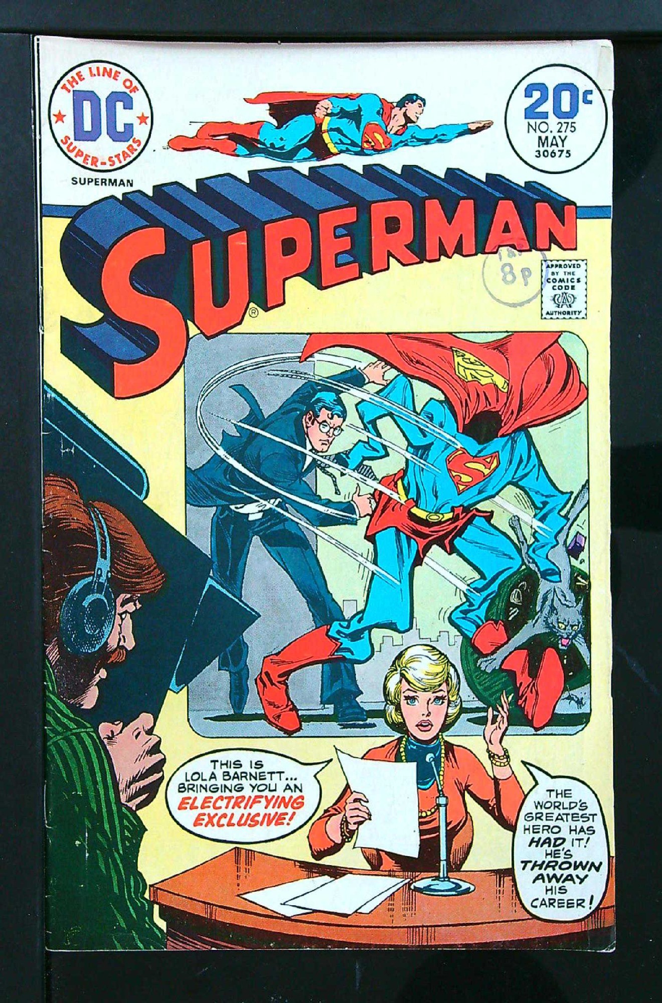 ACTUAL SCAN OF COMIC!<br>Distribution Stamp on Cover - See Scan Cover of Superman (Vol 1) #275. One of 250,000 Vintage American Comics on sale from Krypton!