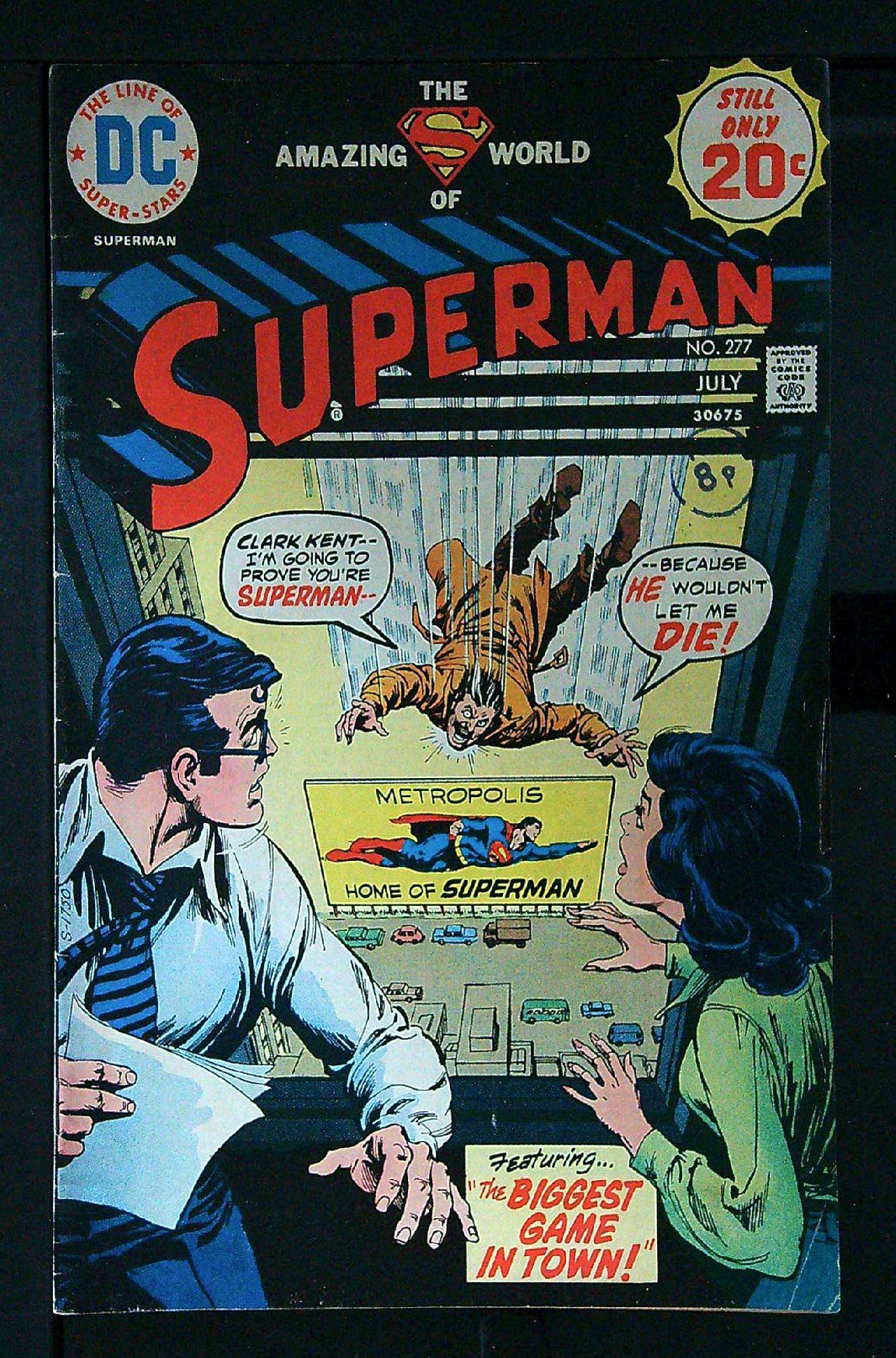 ACTUAL SCAN OF COMIC!<br>Distribution Stamp on Cover - See Scan Cover of Superman (Vol 1) #277. One of 250,000 Vintage American Comics on sale from Krypton!