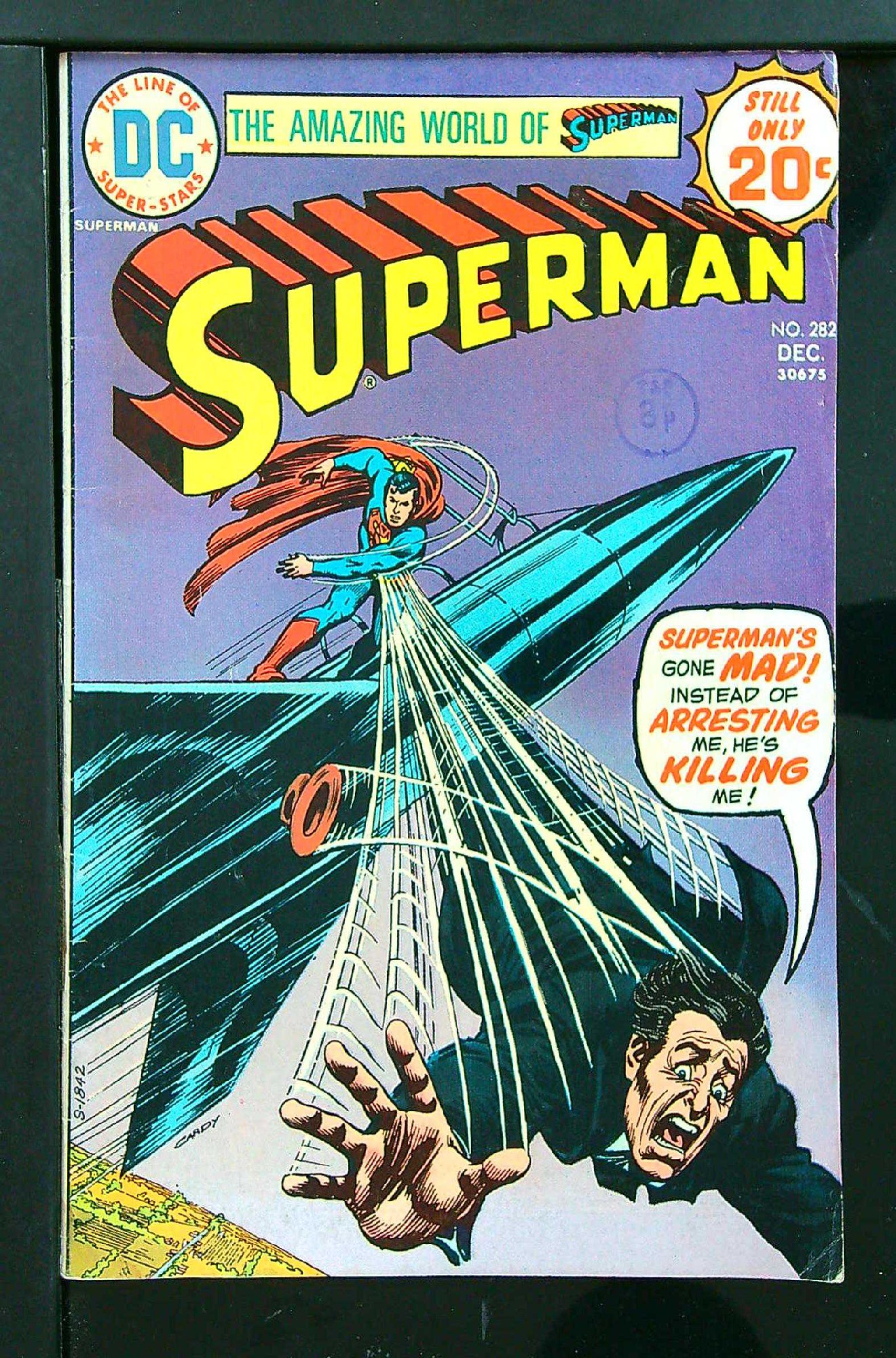 ACTUAL SCAN OF COMIC!<br>Distribution Stamp on Cover - See Scan Cover of Superman (Vol 1) #282. One of 250,000 Vintage American Comics on sale from Krypton!