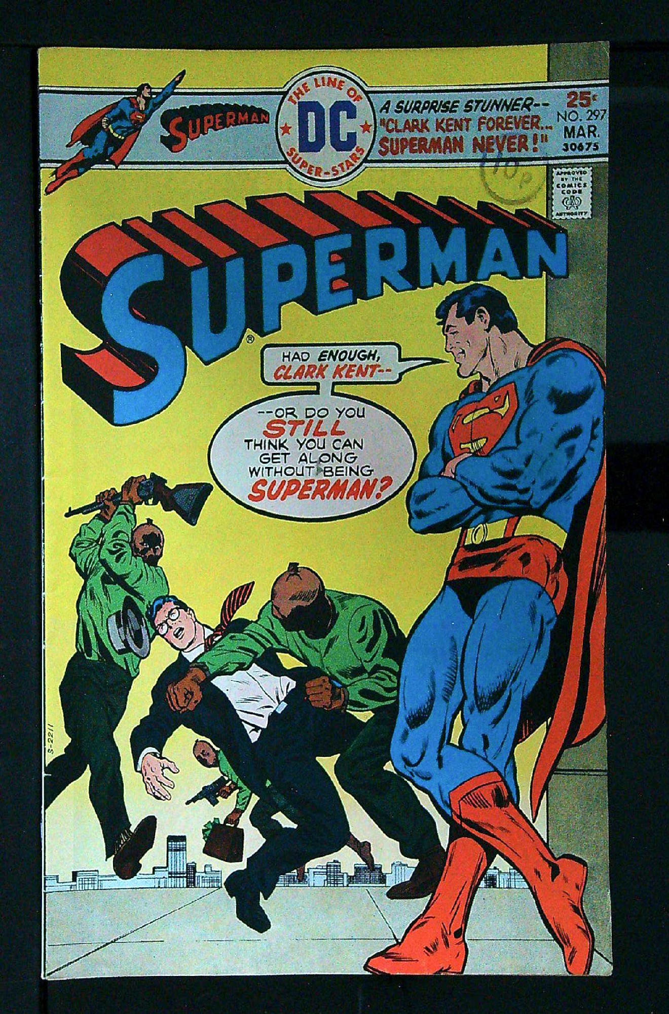 ACTUAL SCAN OF COMIC!<br>Distribution Stamp on Cover - See Scan Cover of Superman (Vol 1) #297. One of 250,000 Vintage American Comics on sale from Krypton!