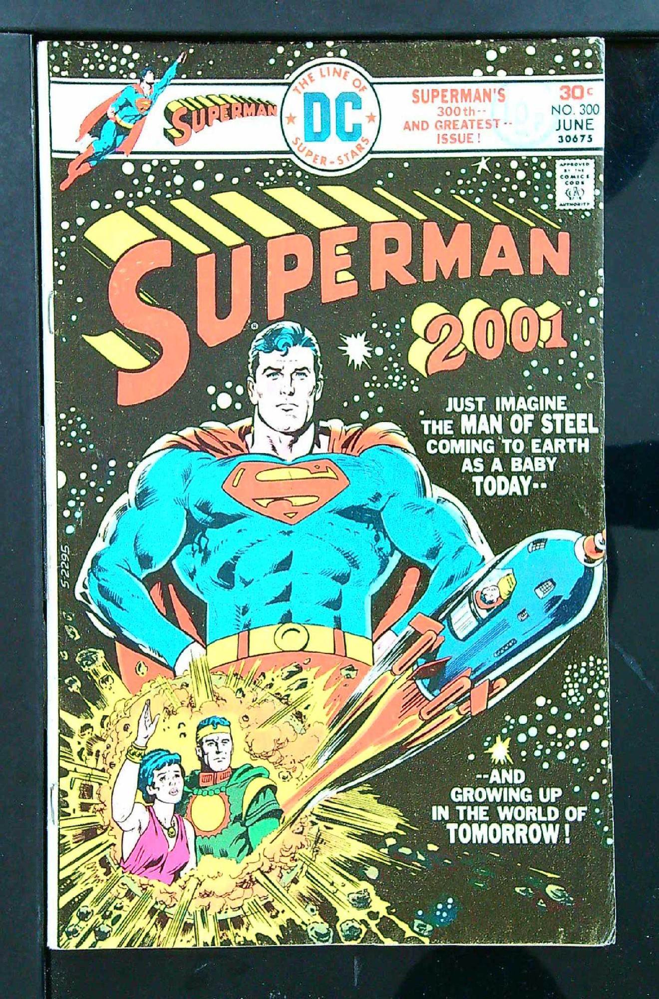 ACTUAL SCAN OF COMIC!<br>Distribution Stamp on Cover - See Scan Cover of Superman (Vol 1) #300. One of 250,000 Vintage American Comics on sale from Krypton!