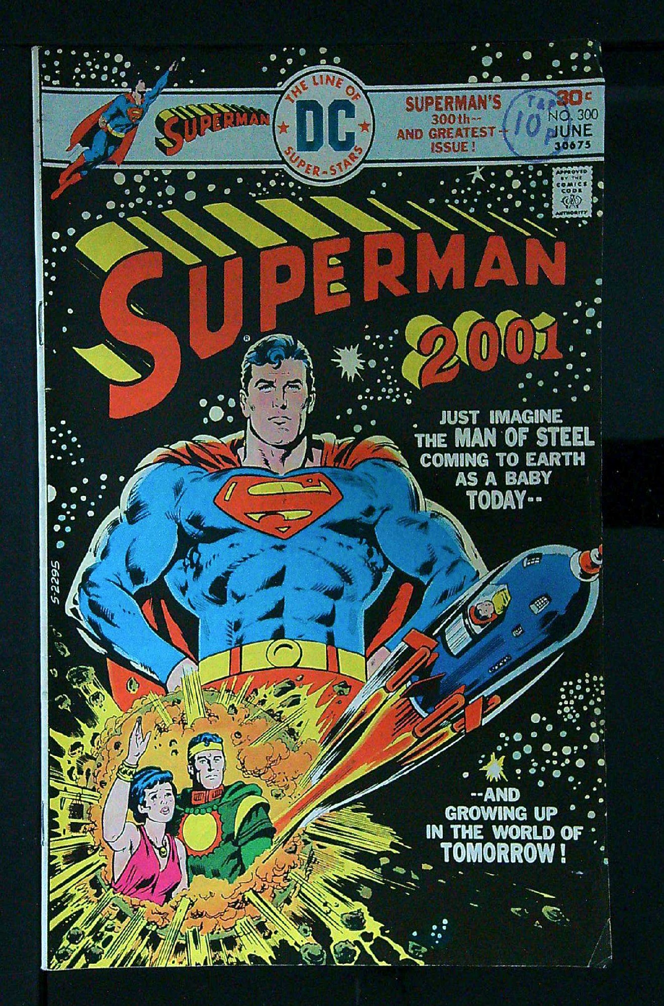ACTUAL SCAN OF COMIC!<br>Distribution Stamp on Cover - See Scan Cover of Superman (Vol 1) #300. One of 250,000 Vintage American Comics on sale from Krypton!