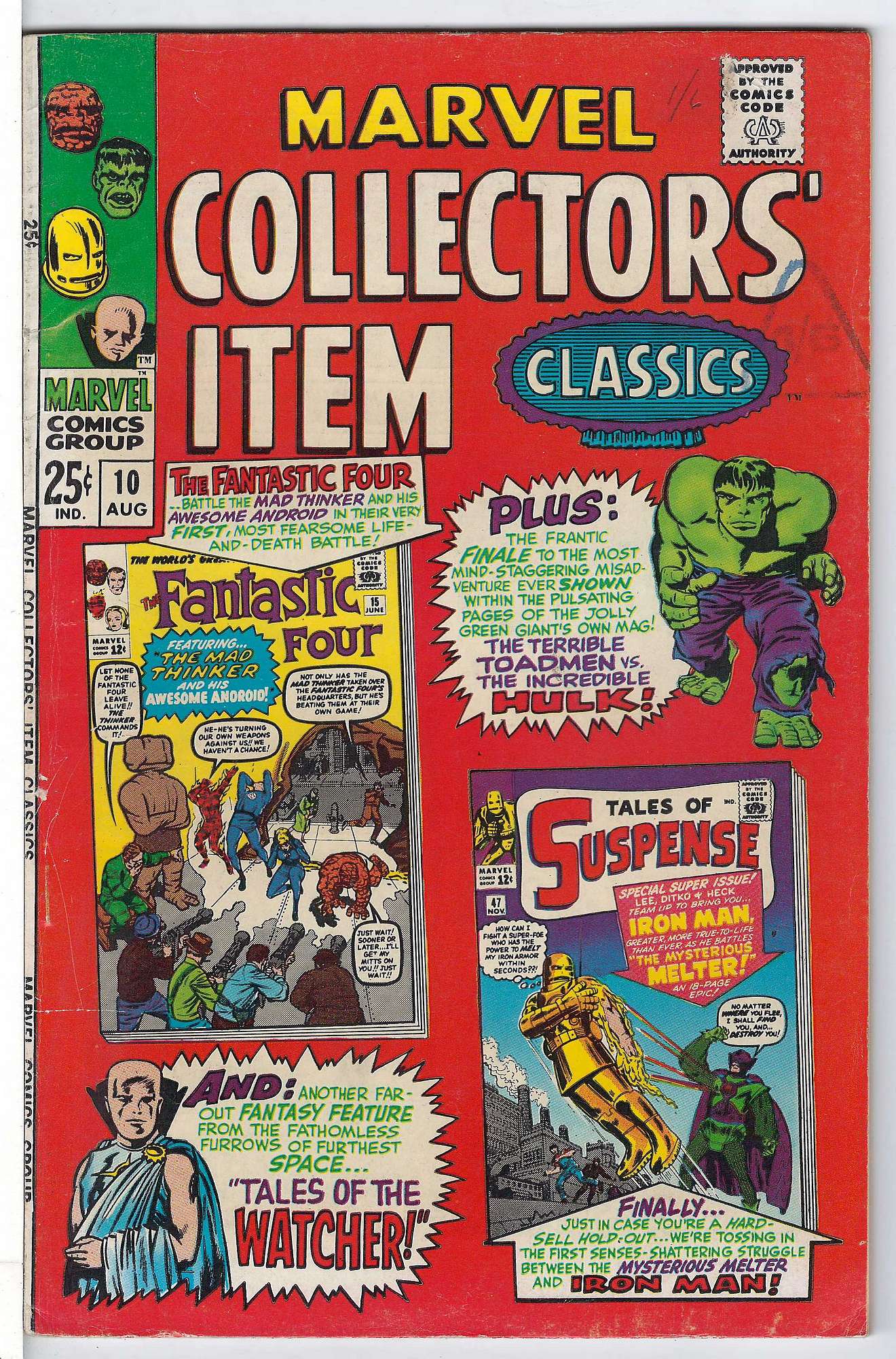 ACTUAL SCAN OF COMIC!<br>Stamp on Cover - See Scan Cover of Marvel Collectors Item Classics (Vol 1) #10. One of 250,000 Vintage American Comics on sale from Krypton!
