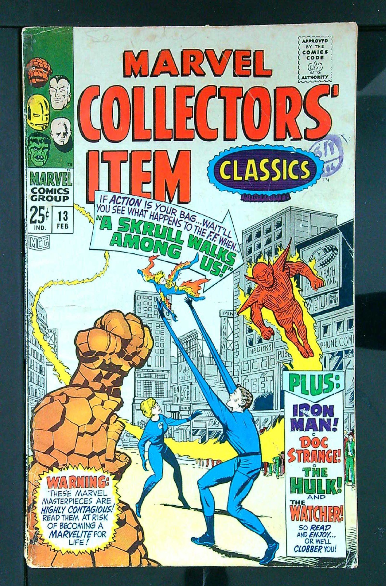 ACTUAL SCAN OF COMIC!<br>Distribution Stamp on Cover - See Scan Cover of Marvel Collectors Item Classics (Vol 1) #13. One of 250,000 Vintage American Comics on sale from Krypton!