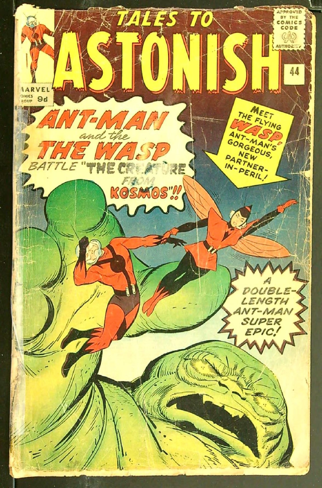 Origin & 1st Wasp<br>ACTUAL SCAN OF COMIC!<br>Taped Spine - See Scan Cover of Tales to Astonish (Vol 1) #44. One of 250,000 Vintage American Comics on sale from Krypton!