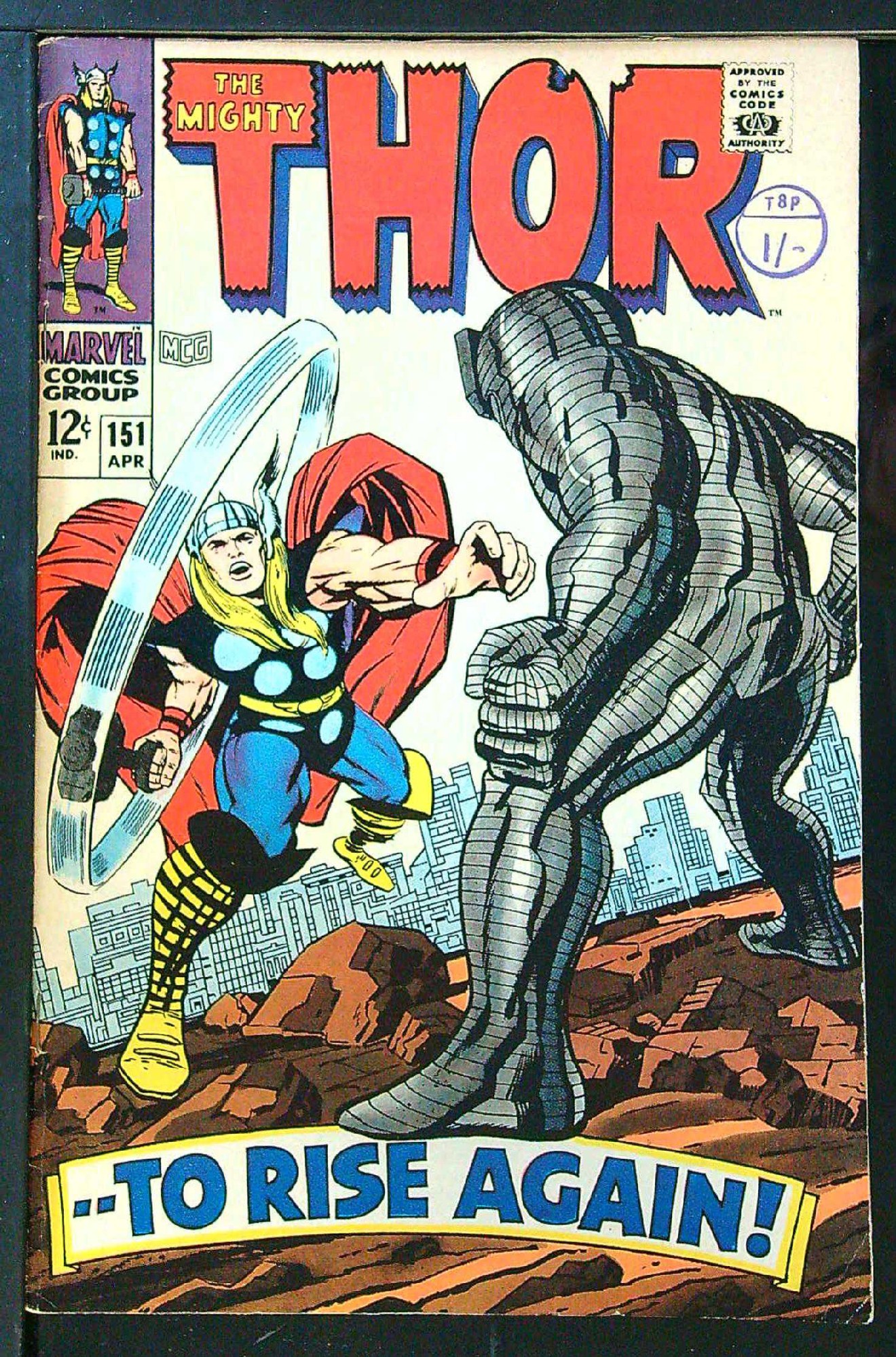 Cover of Thor (Vol 1) #151. One of 250,000 Vintage American Comics on sale from Krypton!