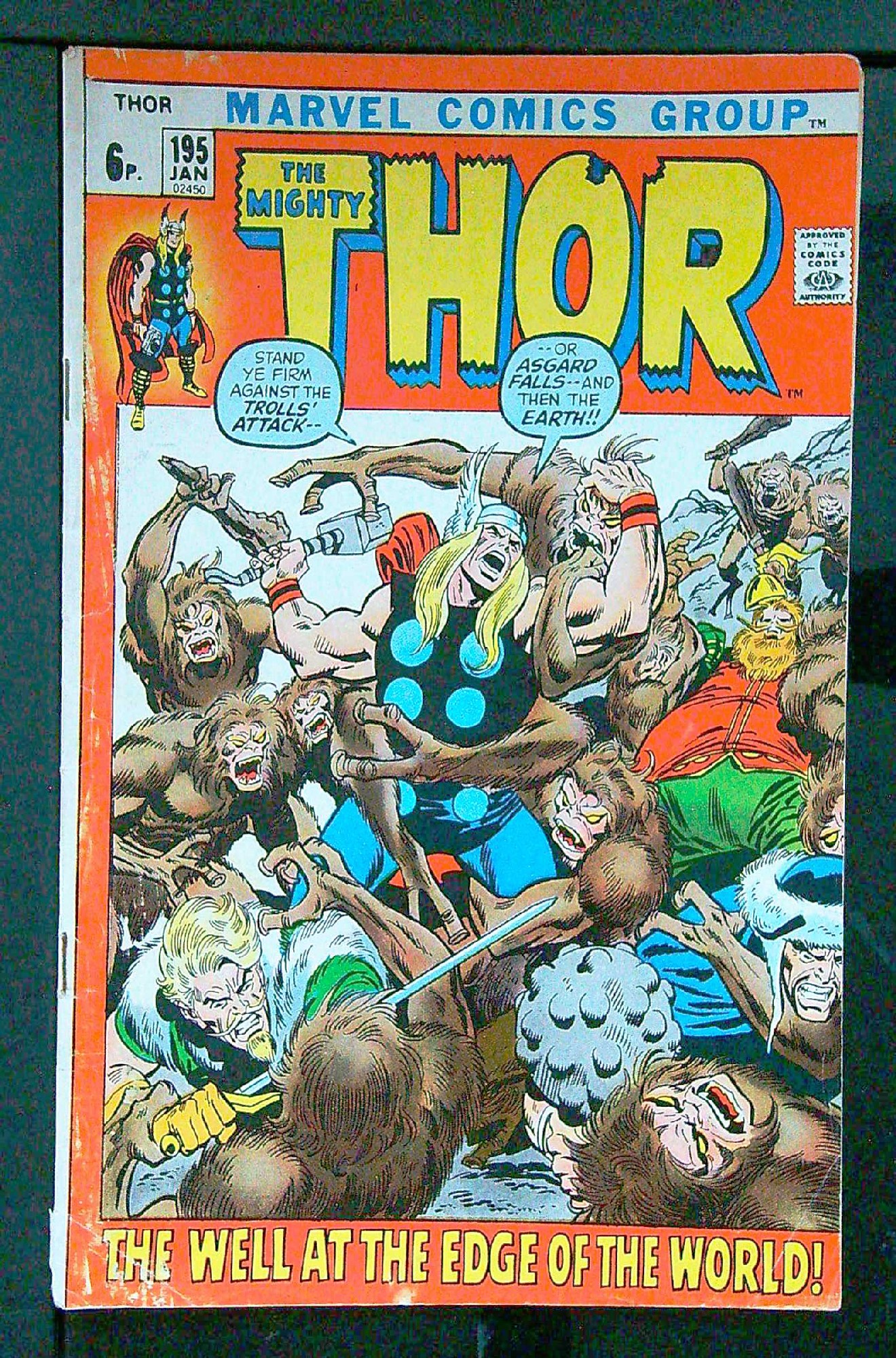 Cover of Thor (Vol 1) #195. One of 250,000 Vintage American Comics on sale from Krypton!