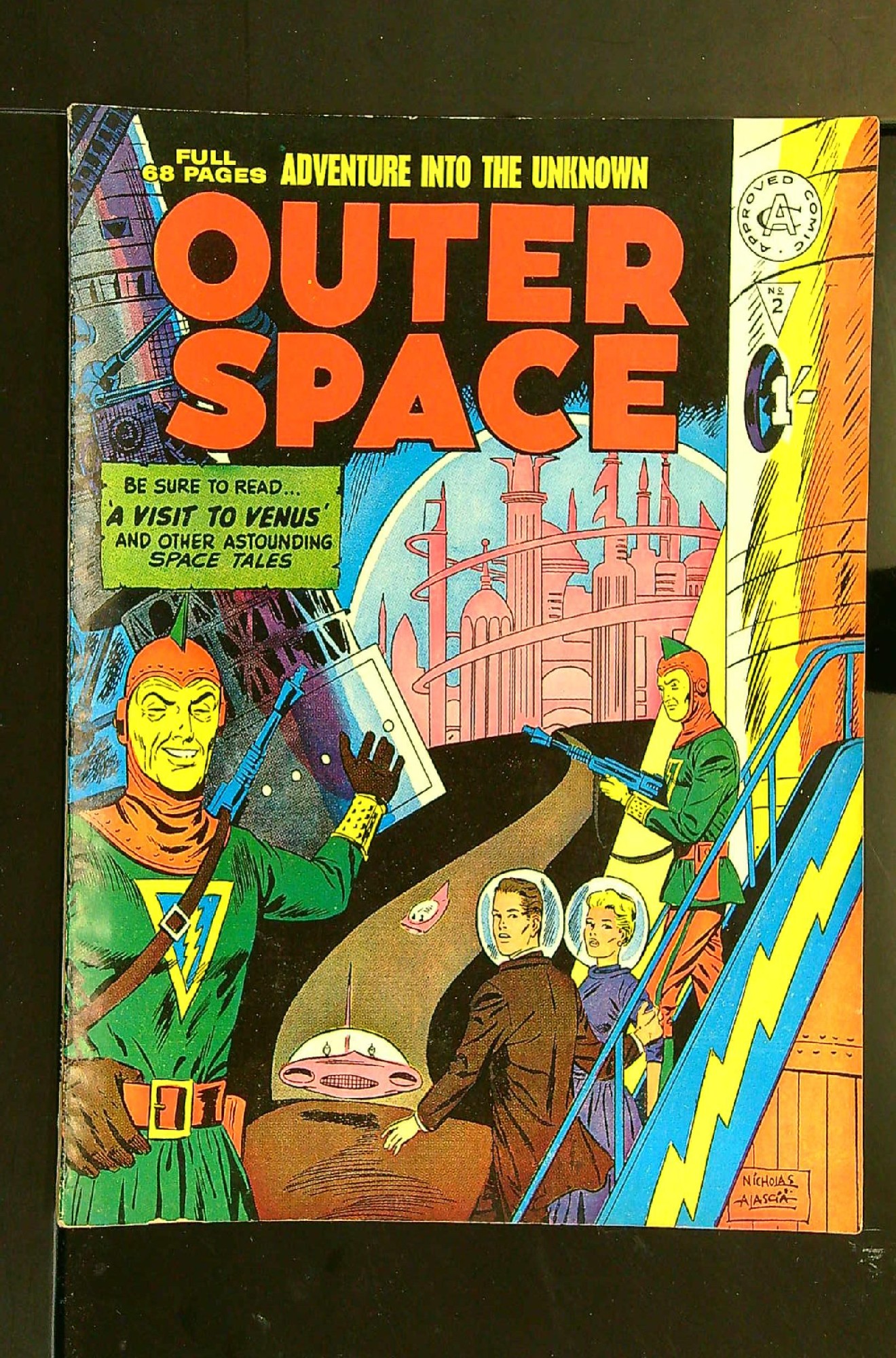 ACTUAL SCAN OF COMIC!<br> Cover of Outer Space (Class) Adventure into the Unknown #2. One of 250,000 Vintage American Comics on sale from Krypton!