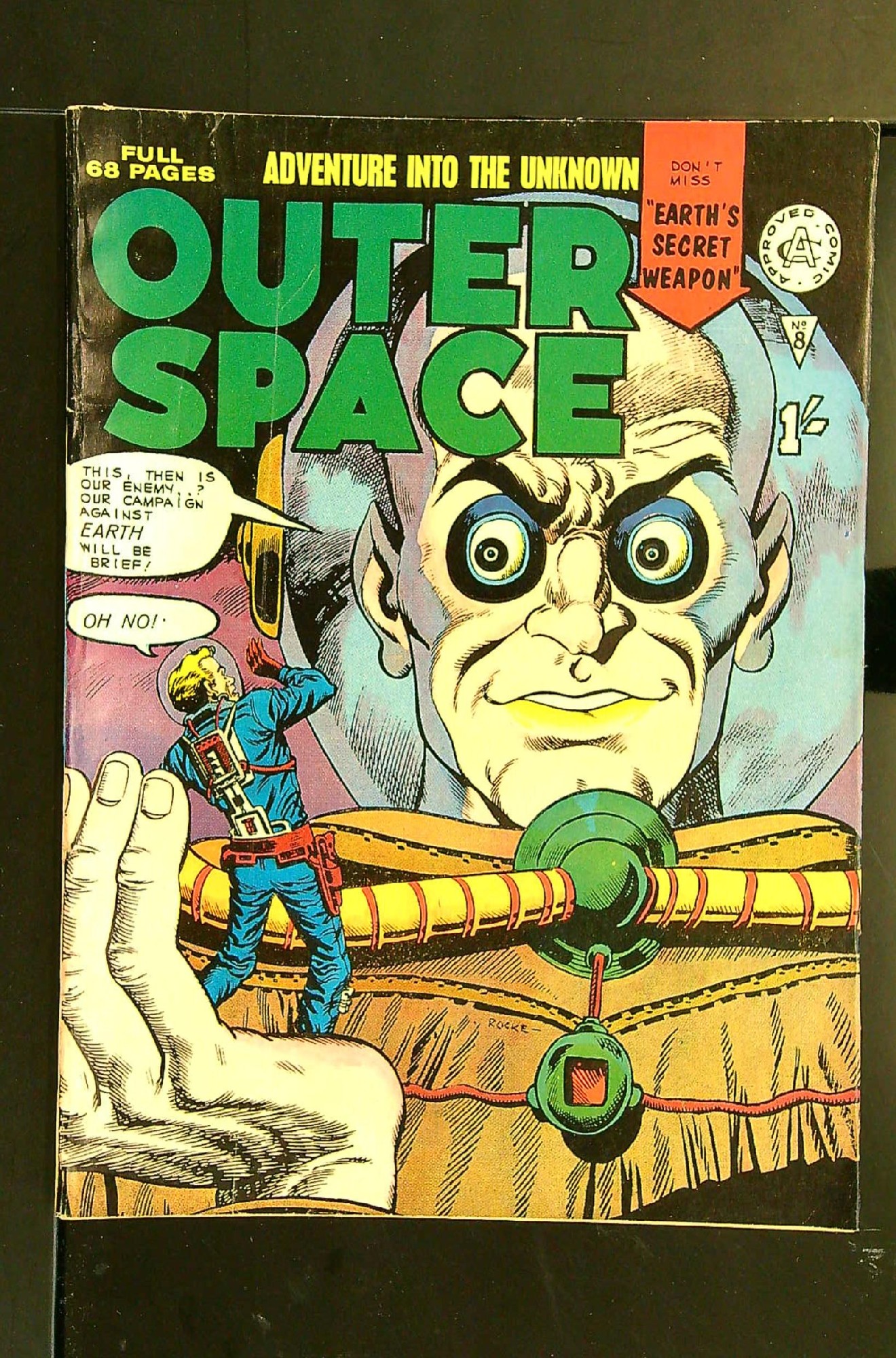 ACTUAL SCAN OF COMIC!<br> Cover of Outer Space (Class) Adventure into the Unknown #8. One of 250,000 Vintage American Comics on sale from Krypton!