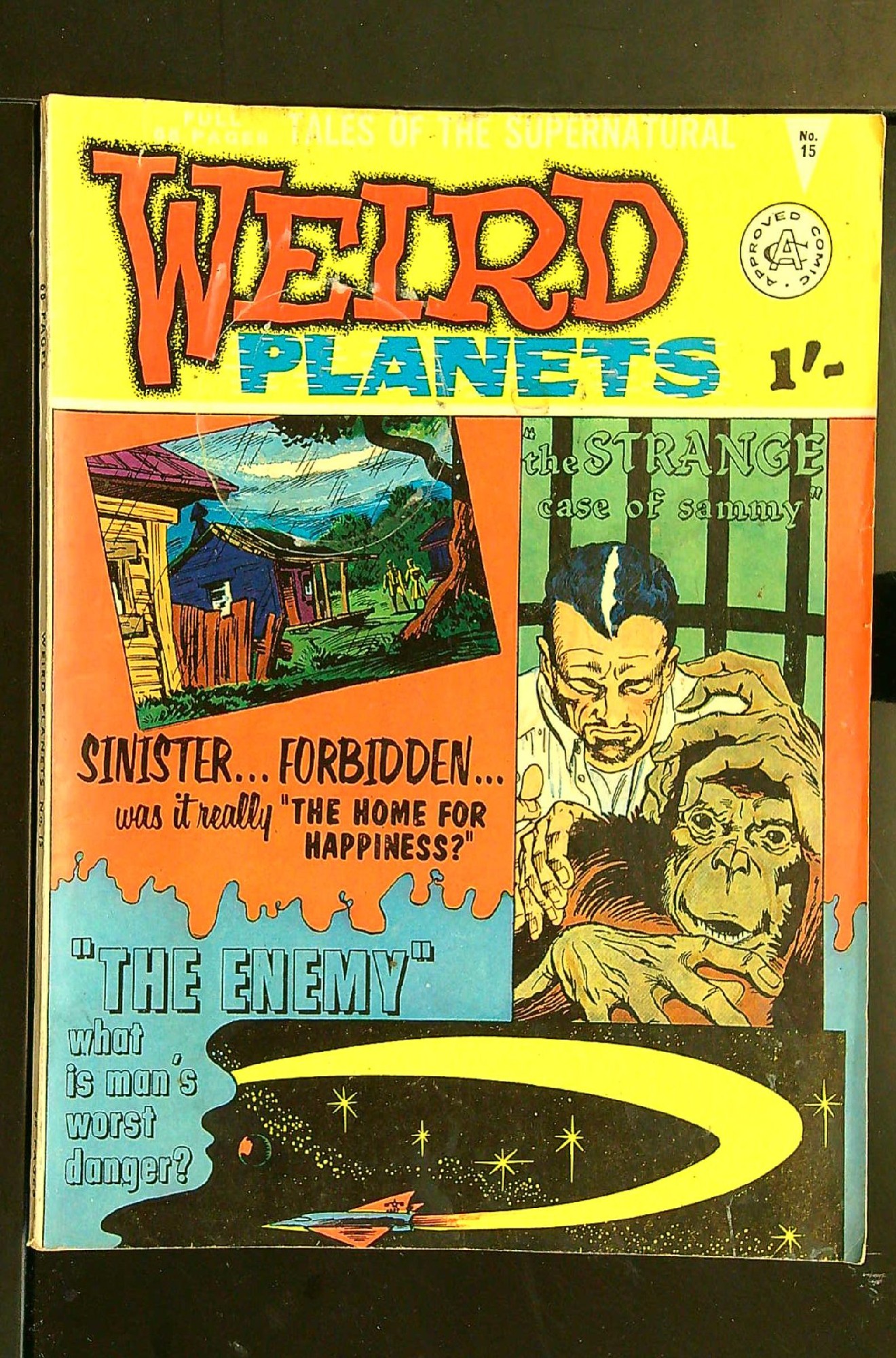 ACTUAL SCAN OF COMIC!<br>Various stains on Cover - See Scan Cover of Weird Planets (Class) Tales of the Supernatural #15. One of 250,000 Vintage American Comics on sale from Krypton!