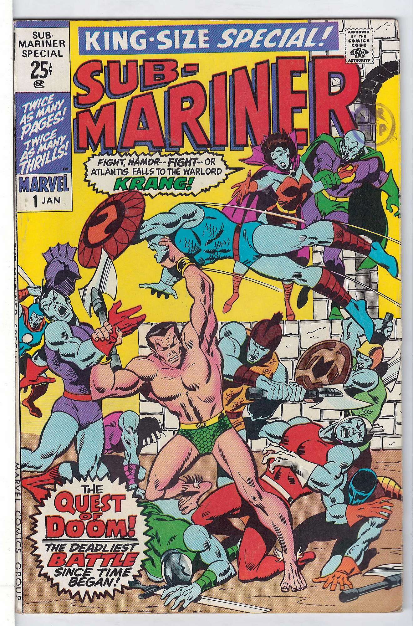 Cover of Sub-Mariner Annual #1. One of 250,000 Vintage American Comics on sale from Krypton!