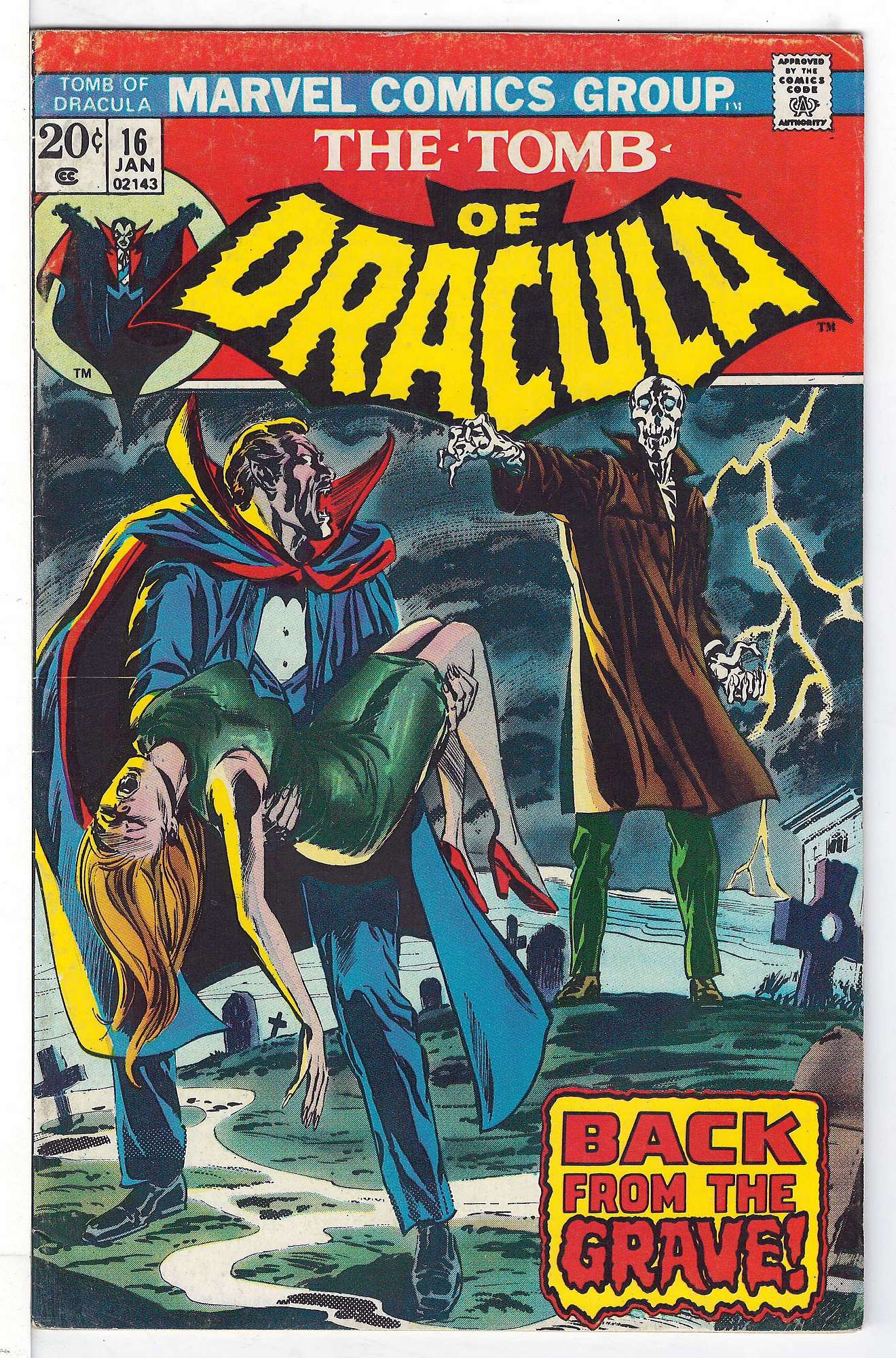 ACTUAL SCAN OF COMIC!<br> Cover of Tomb of Dracula (Vol 1) #16. One of 250,000 Vintage American Comics on sale from Krypton!