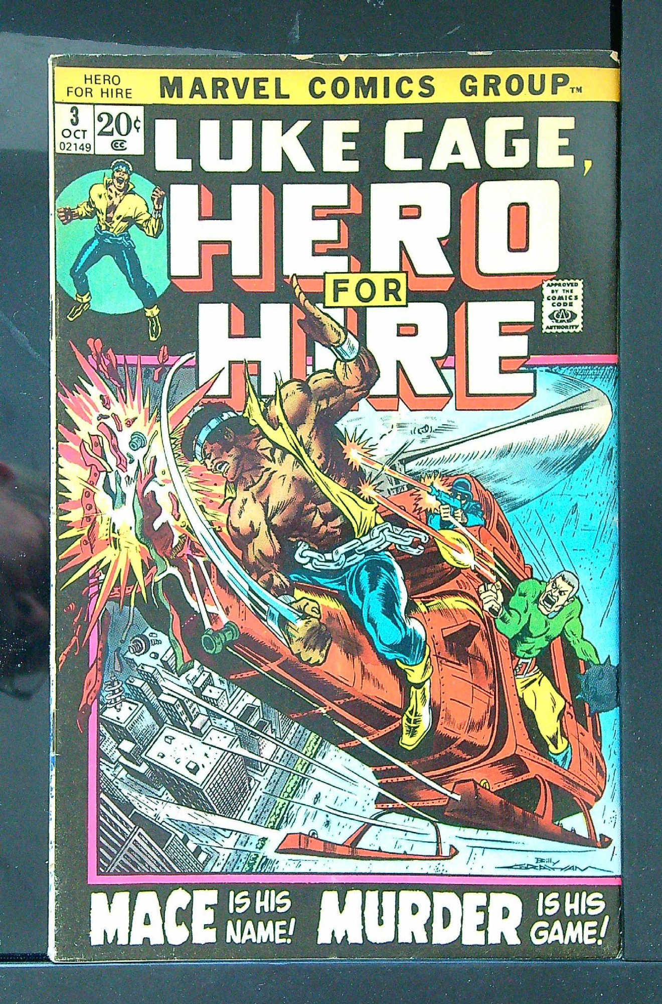 Cover of Hero For Hire (Vol 1) Luke Cage #3. One of 250,000 Vintage American Comics on sale from Krypton!