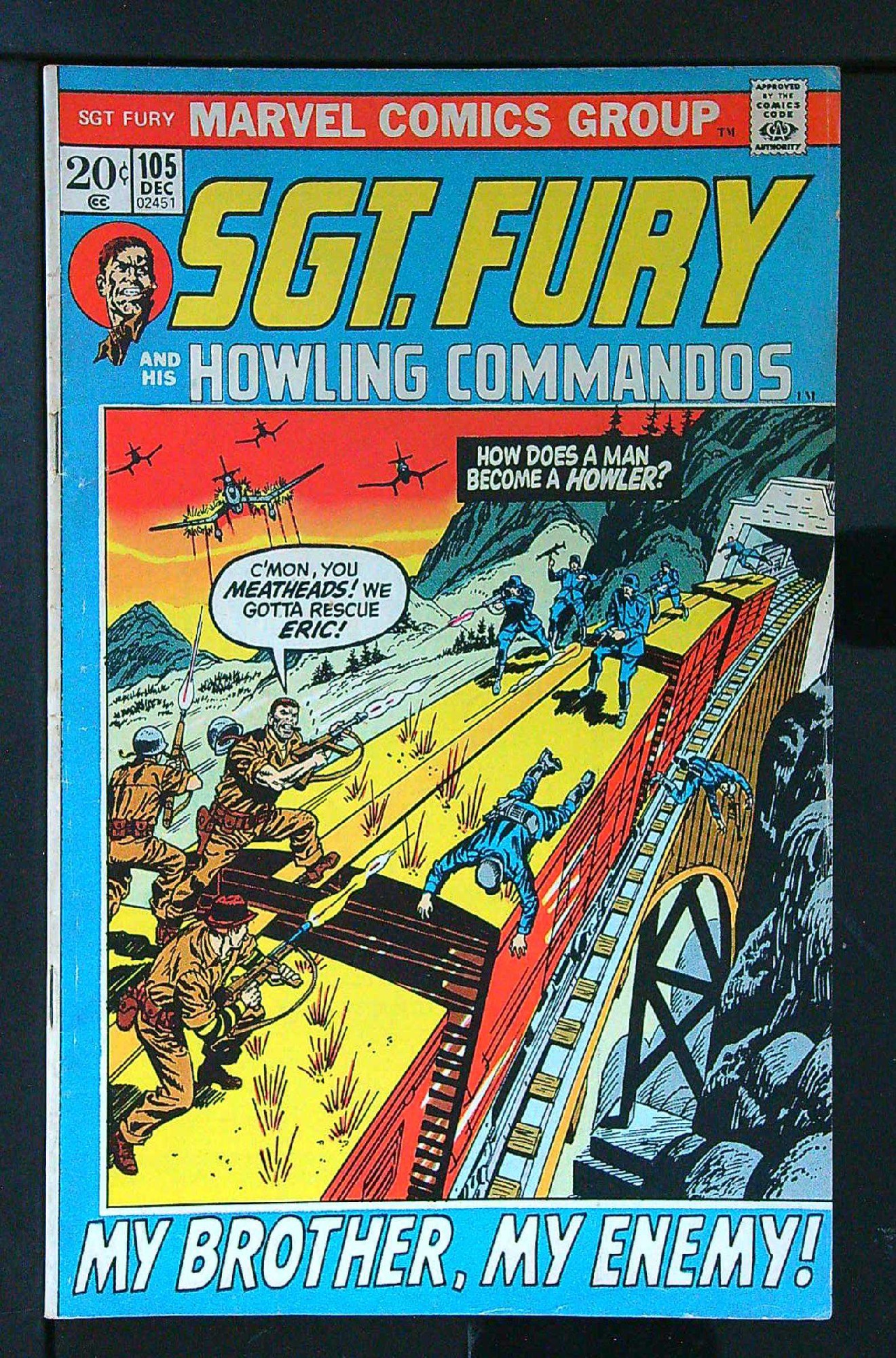 ACTUAL SCAN OF COMIC!<br> Cover of Sgt. Fury & His Howling Commandos #105. One of 250,000 Vintage American Comics on sale from Krypton!