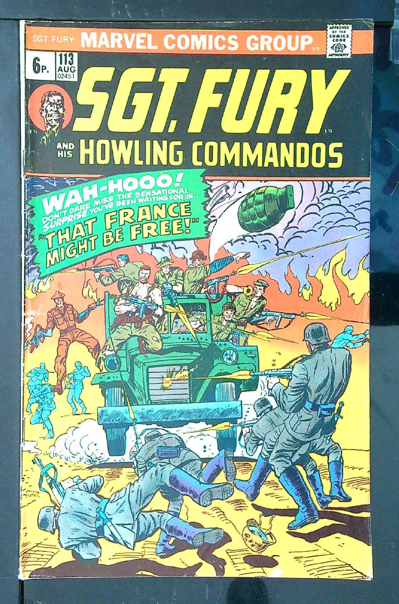 ACTUAL SCAN OF COMIC!<br> Cover of Sgt. Fury & His Howling Commandos #113. One of 250,000 Vintage American Comics on sale from Krypton!