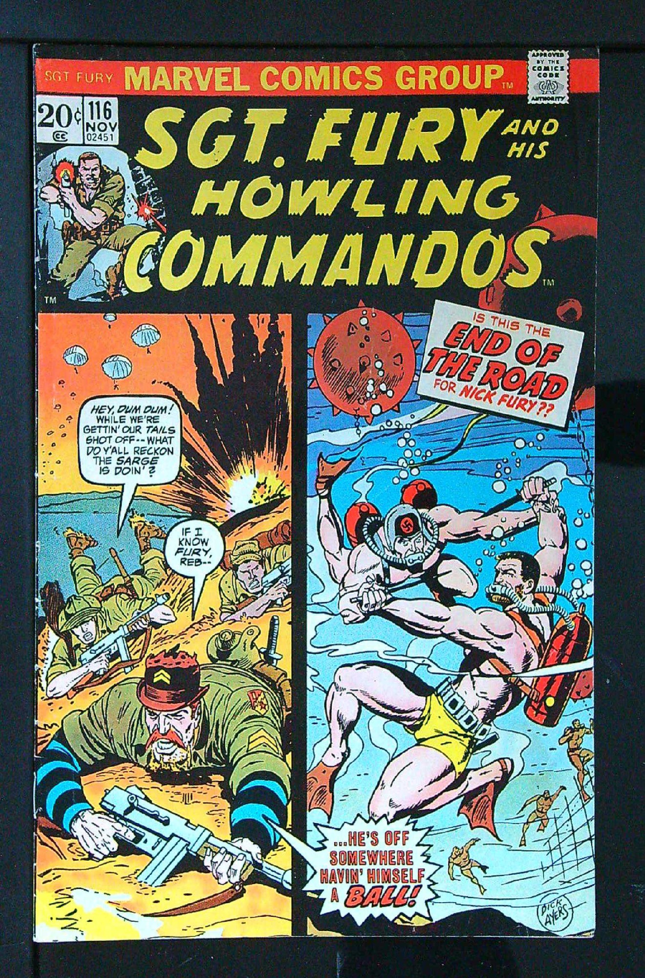 ACTUAL SCAN OF COMIC!<br> Cover of Sgt. Fury & His Howling Commandos #116. One of 250,000 Vintage American Comics on sale from Krypton!