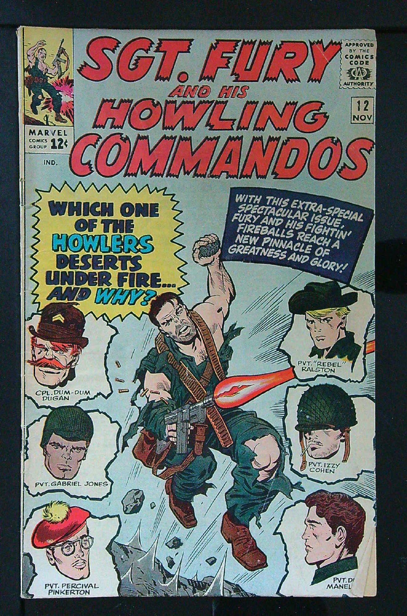 Cover of Sgt. Fury & His Howling Commandos #12. One of 250,000 Vintage American Comics on sale from Krypton!