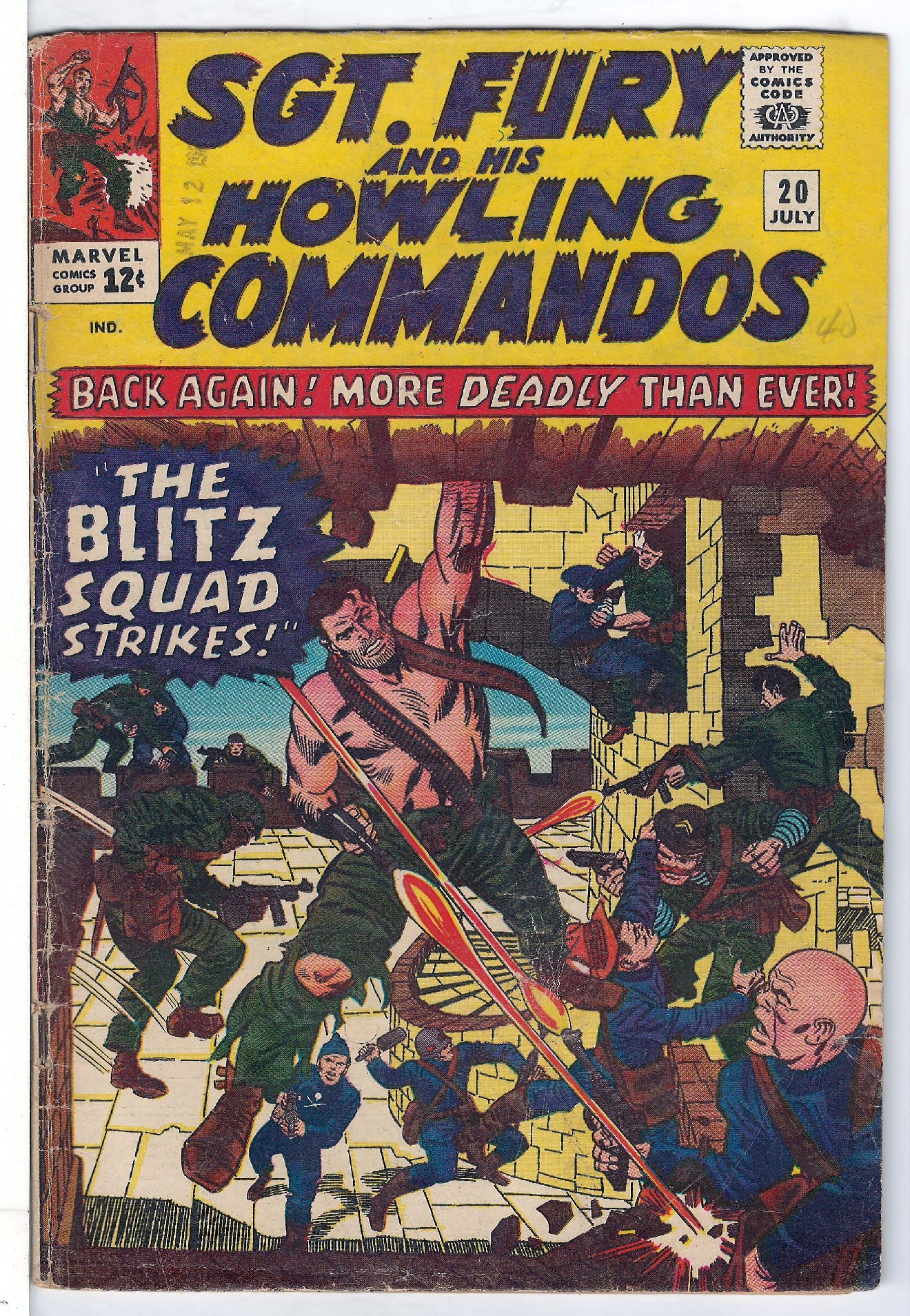 Cover of Sgt. Fury & His Howling Commandos #20. One of 250,000 Vintage American Comics on sale from Krypton!