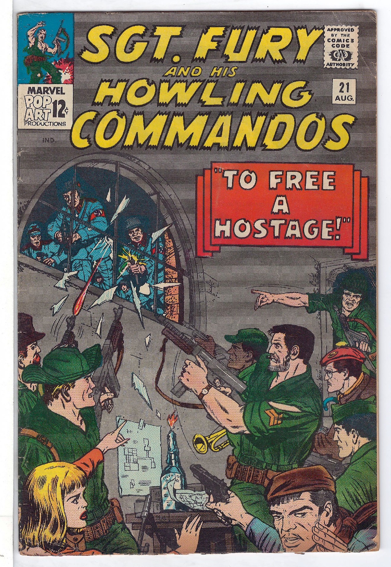 Cover of Sgt. Fury & His Howling Commandos #21. One of 250,000 Vintage American Comics on sale from Krypton!