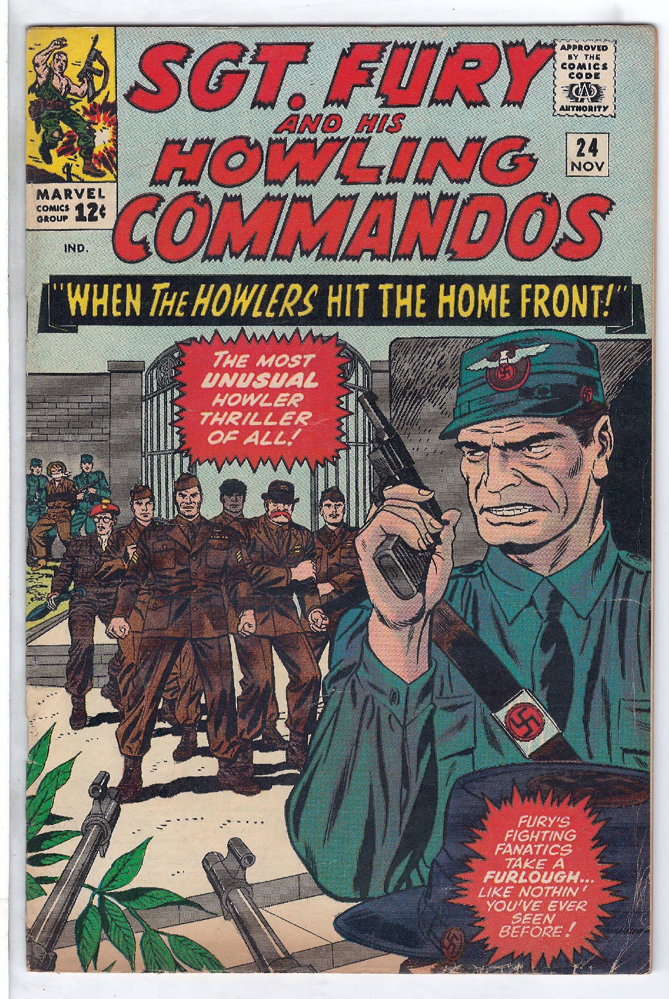 Cover of Sgt. Fury & His Howling Commandos #24. One of 250,000 Vintage American Comics on sale from Krypton!
