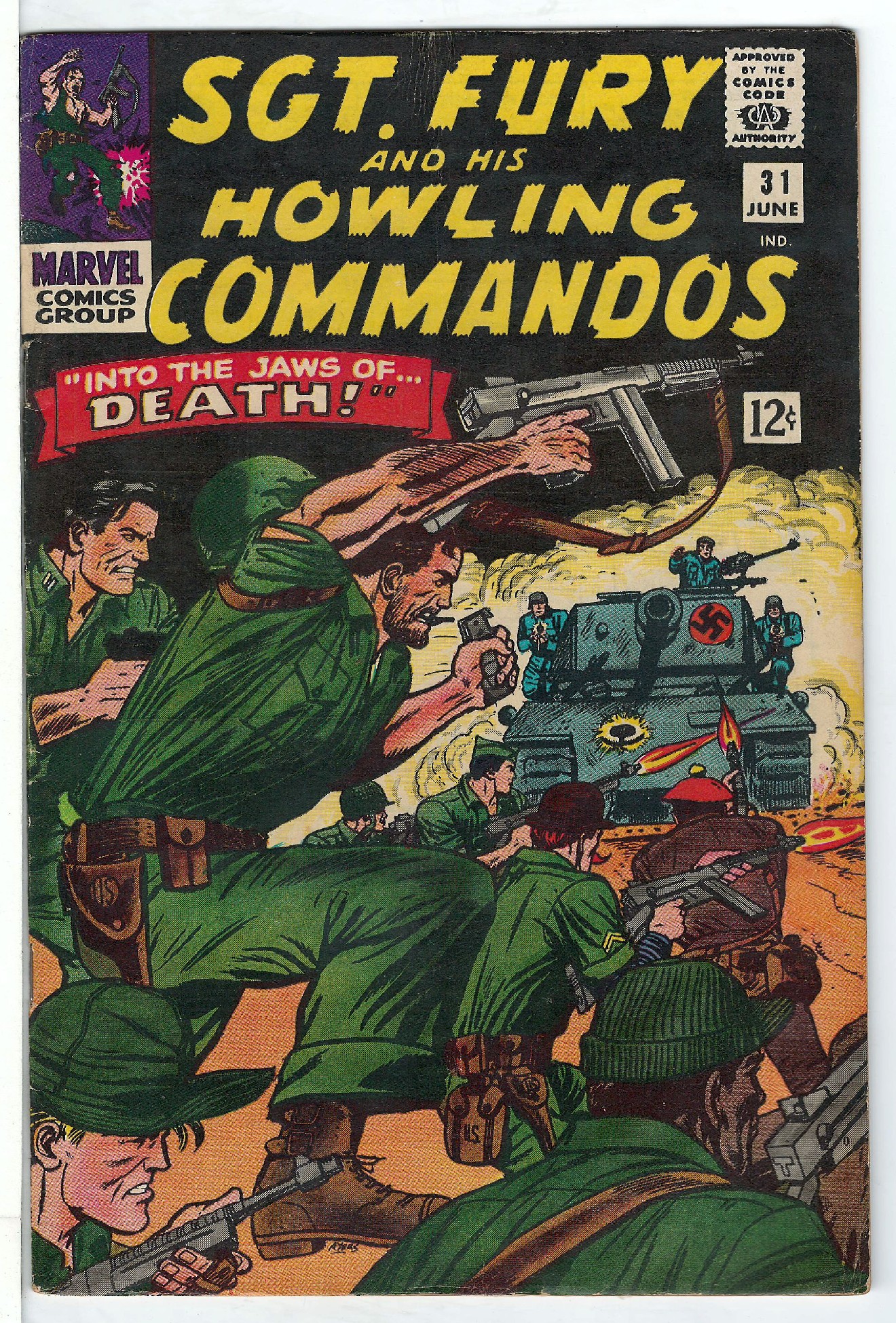 ACTUAL SCAN OF COMIC!<br> Cover of Sgt. Fury & His Howling Commandos #31. One of 250,000 Vintage American Comics on sale from Krypton!