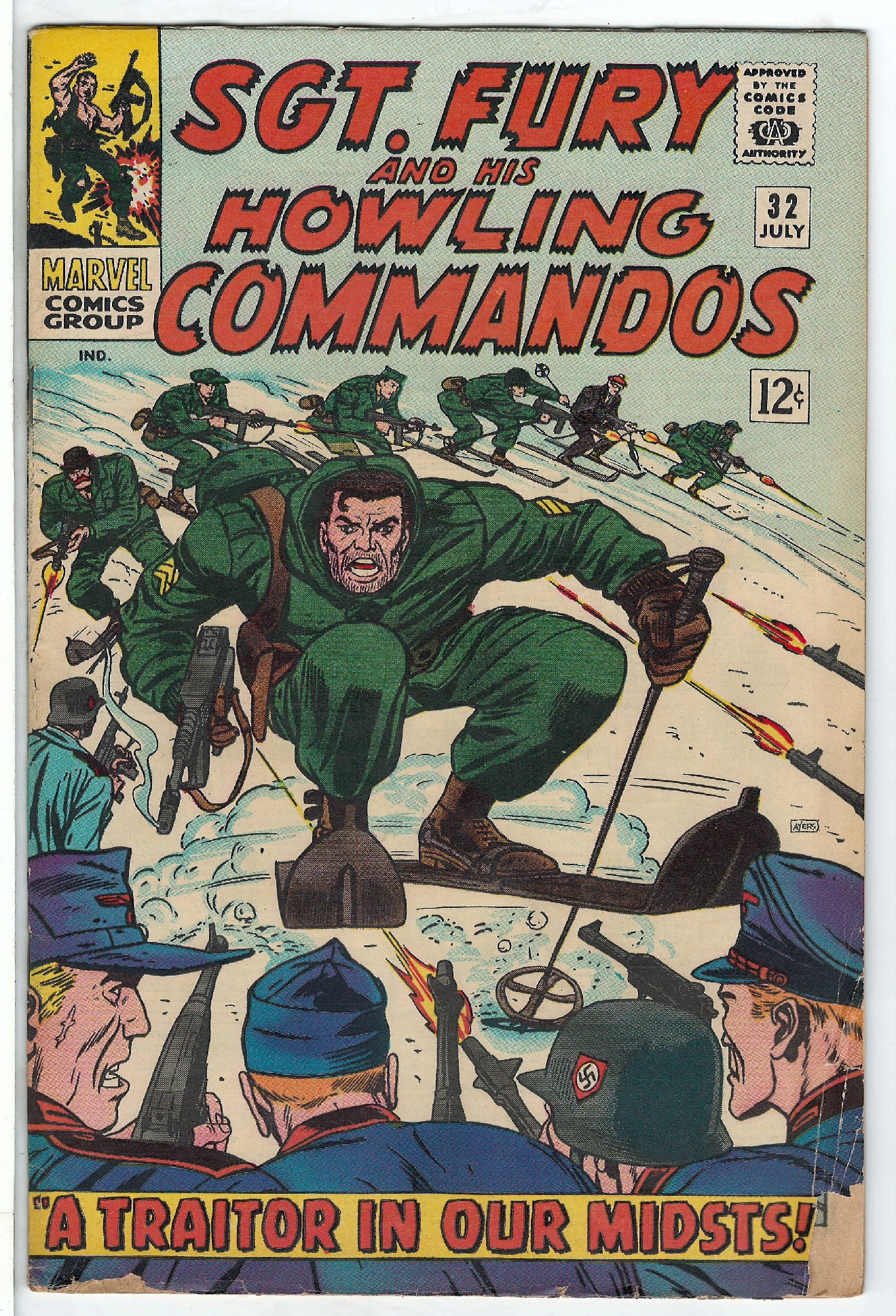 ACTUAL SCAN OF COMIC!<br> Cover of Sgt. Fury & His Howling Commandos #32. One of 250,000 Vintage American Comics on sale from Krypton!