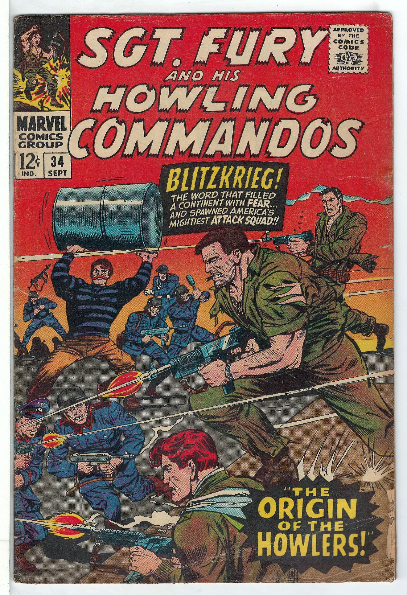 Cover of Sgt. Fury & His Howling Commandos #34. One of 250,000 Vintage American Comics on sale from Krypton!