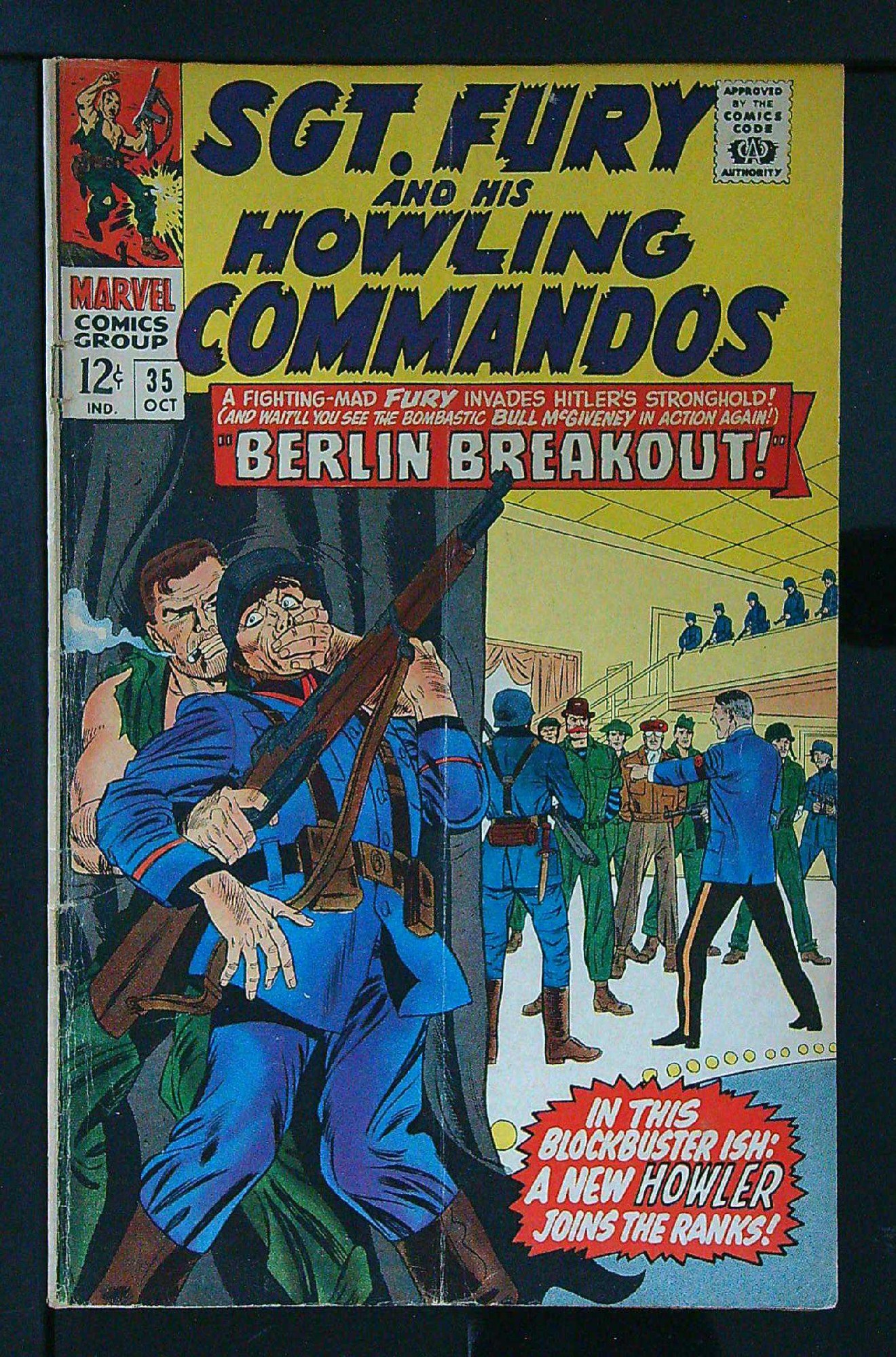 1st appearance Corporal Ricketts<br>ACTUAL SCAN OF COMIC!<br> Cover of Sgt. Fury & His Howling Commandos #35. One of 250,000 Vintage American Comics on sale from Krypton!