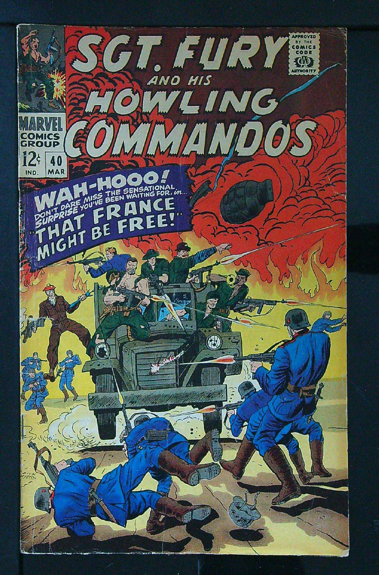 ACTUAL SCAN OF COMIC!<br> Cover of Sgt. Fury & His Howling Commandos #40. One of 250,000 Vintage American Comics on sale from Krypton!